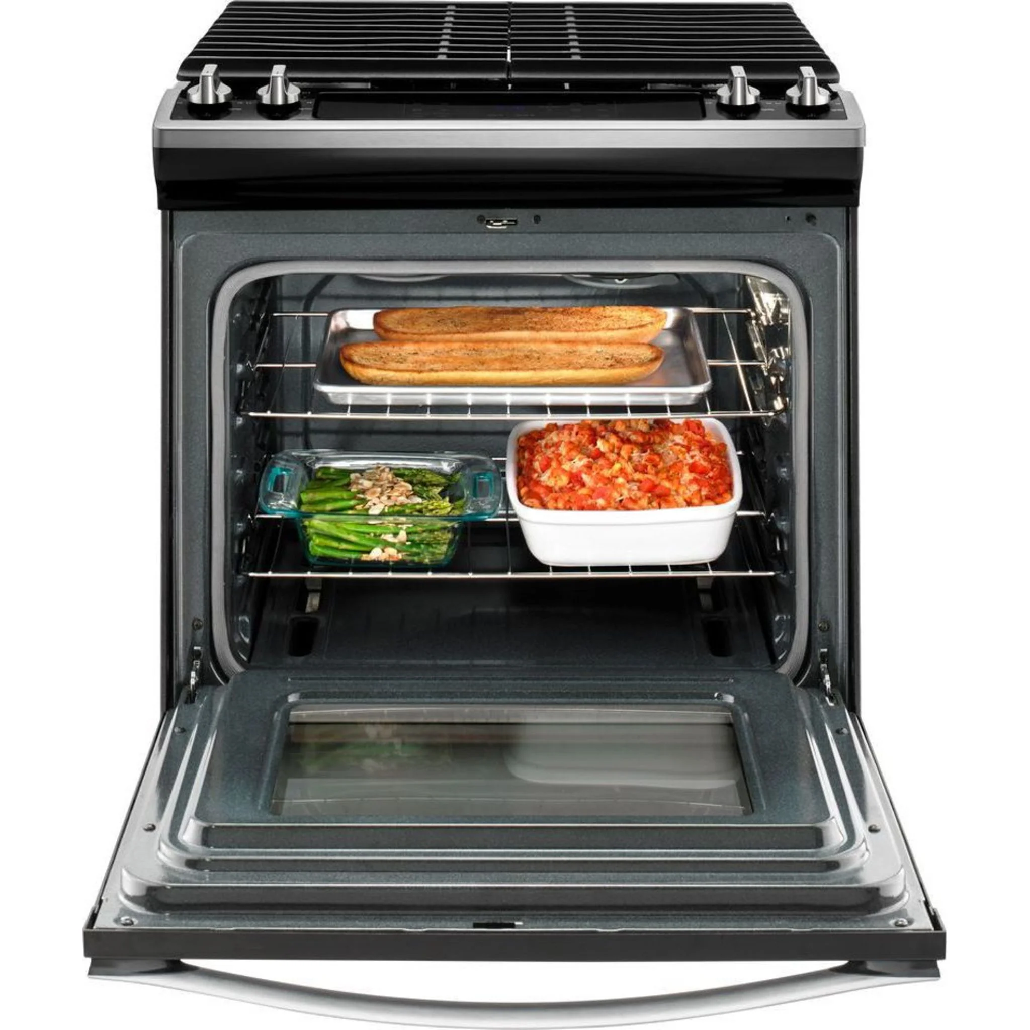 Whirlpool 5.0 cu. ft. Front Control Gas Range with cast-iron grates (WEG515S0FS) - Image 3