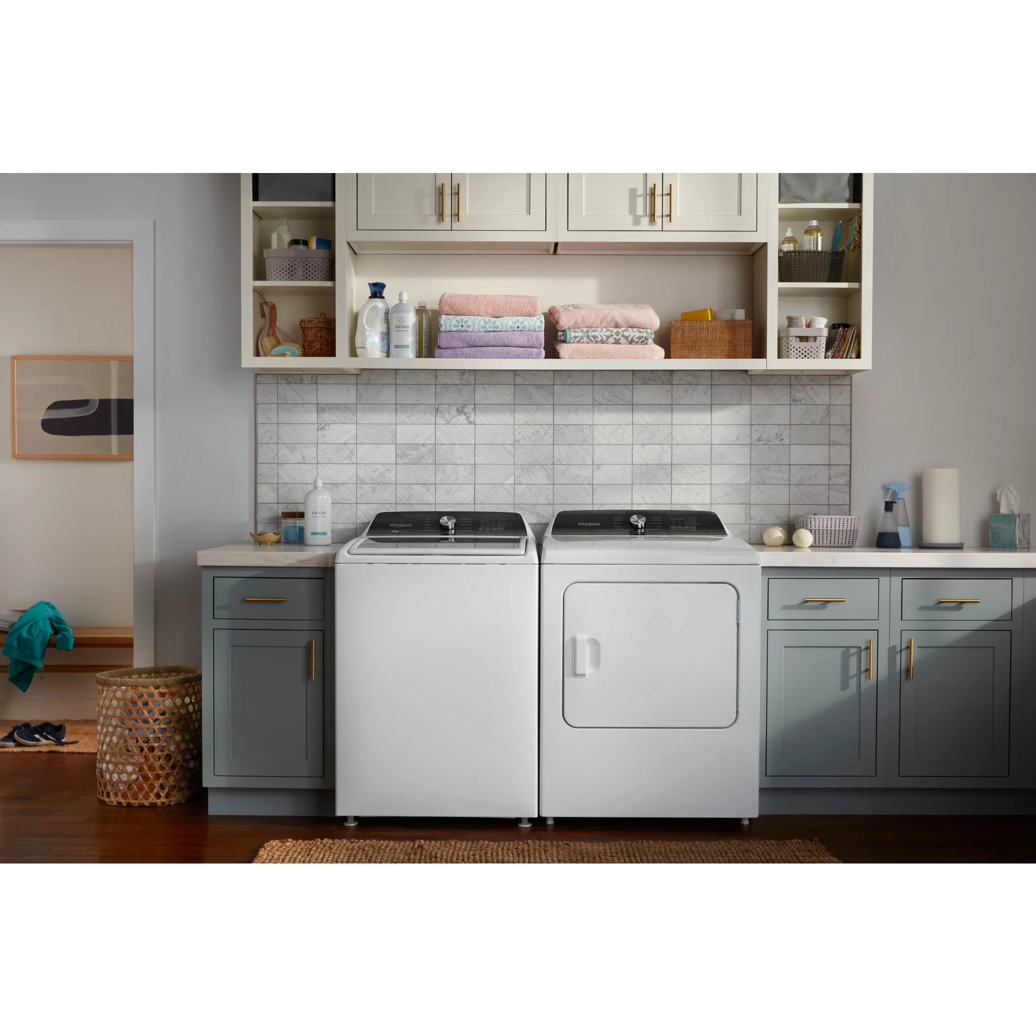 Whirlpool 5.5 Cu. Ft. Capacity Top Load Laundry Pair with Removable Agitator - White (WTW5057LW & YWED5050LW) - Image 4