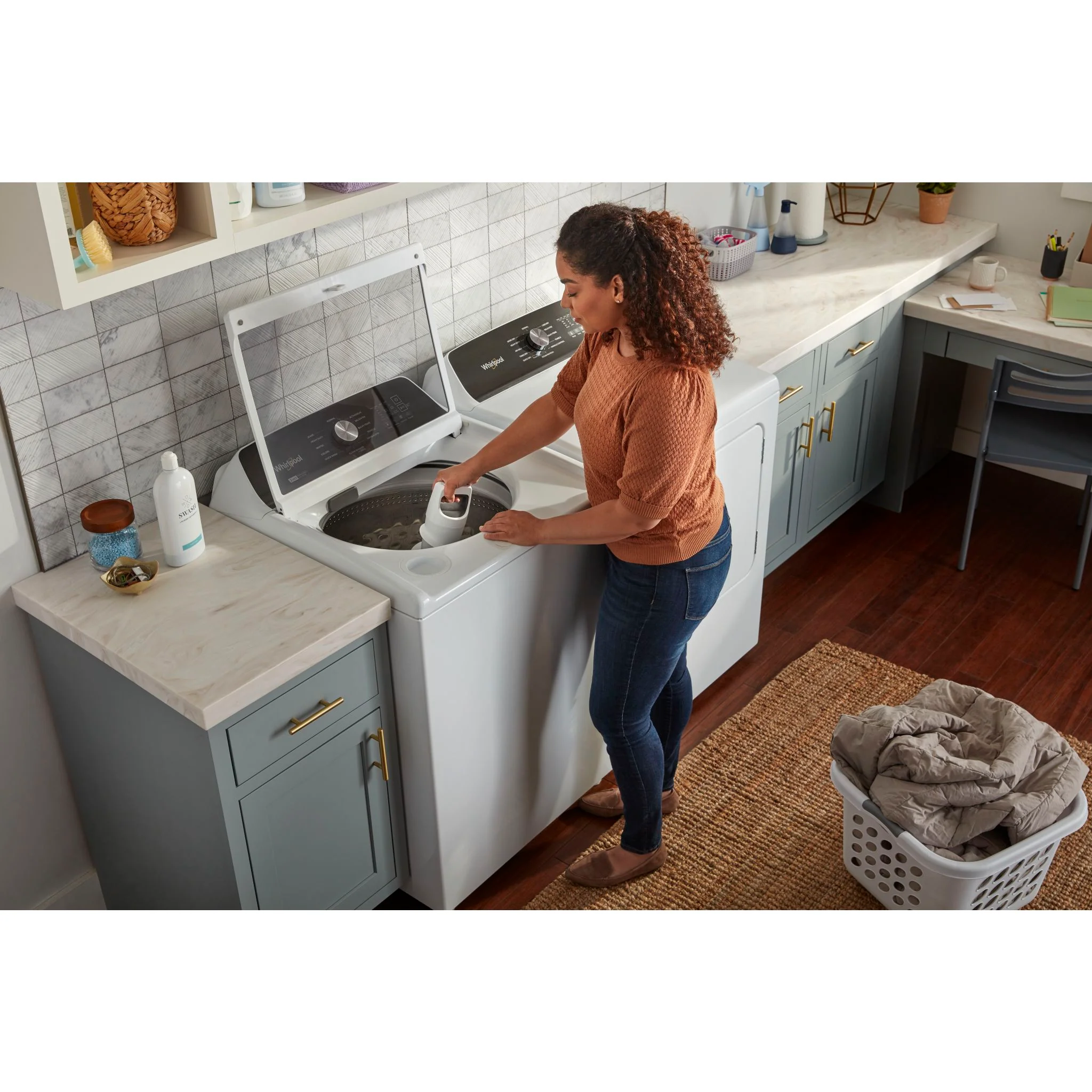Whirlpool 5.5 Cu. Ft. Capacity Top Load Laundry Pair with Removable Agitator - White (WTW5057LW & YWED5050LW) - Image 5