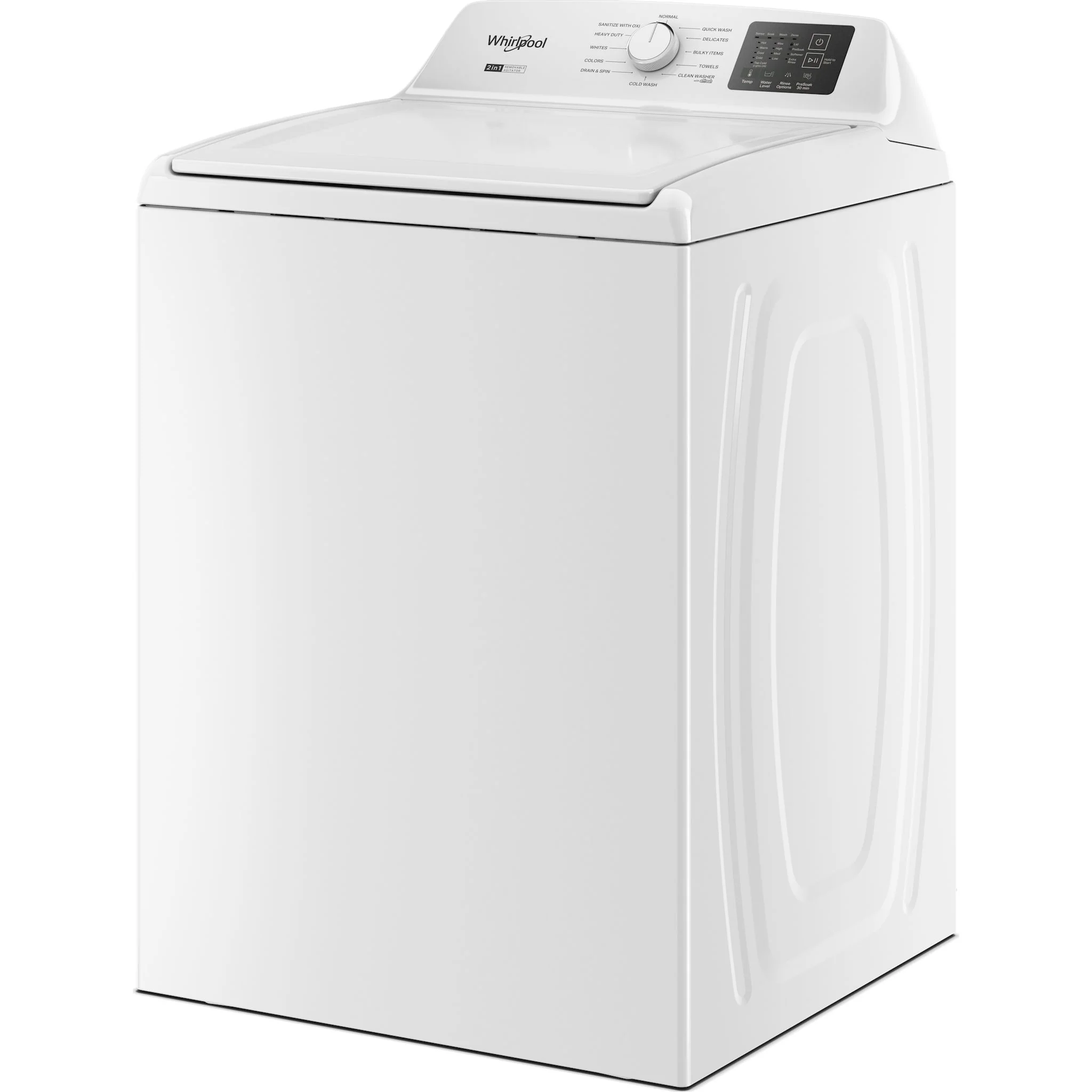 Whirlpool 4.8 - 4.9 Cu. Ft. Top Load Washer with 2-in-1 Removable Agitator. -White (WTW4107SW) - Image 4