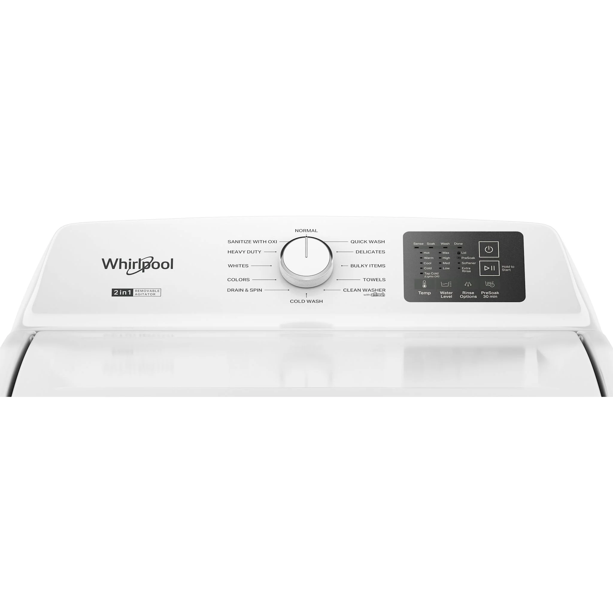 Whirlpool 4.8 - 4.9 Cu. Ft. Top Load Washer with 2-in-1 Removable Agitator. -White (WTW4107SW) - Image 5
