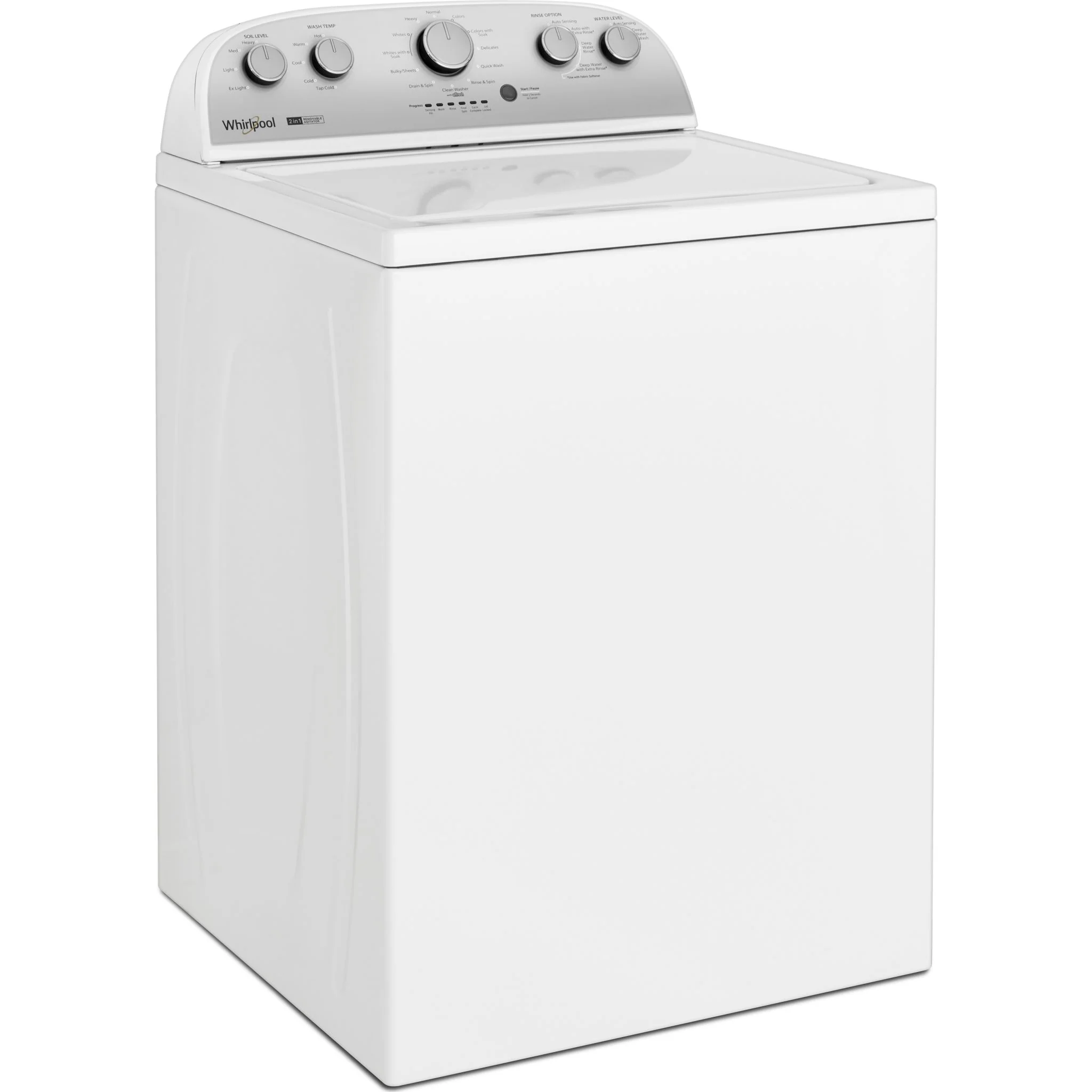 Whirlpool 4.5 cu.ft.  Top Load Washer with Removable Agitator - White (WTW4957PW) - Image 2