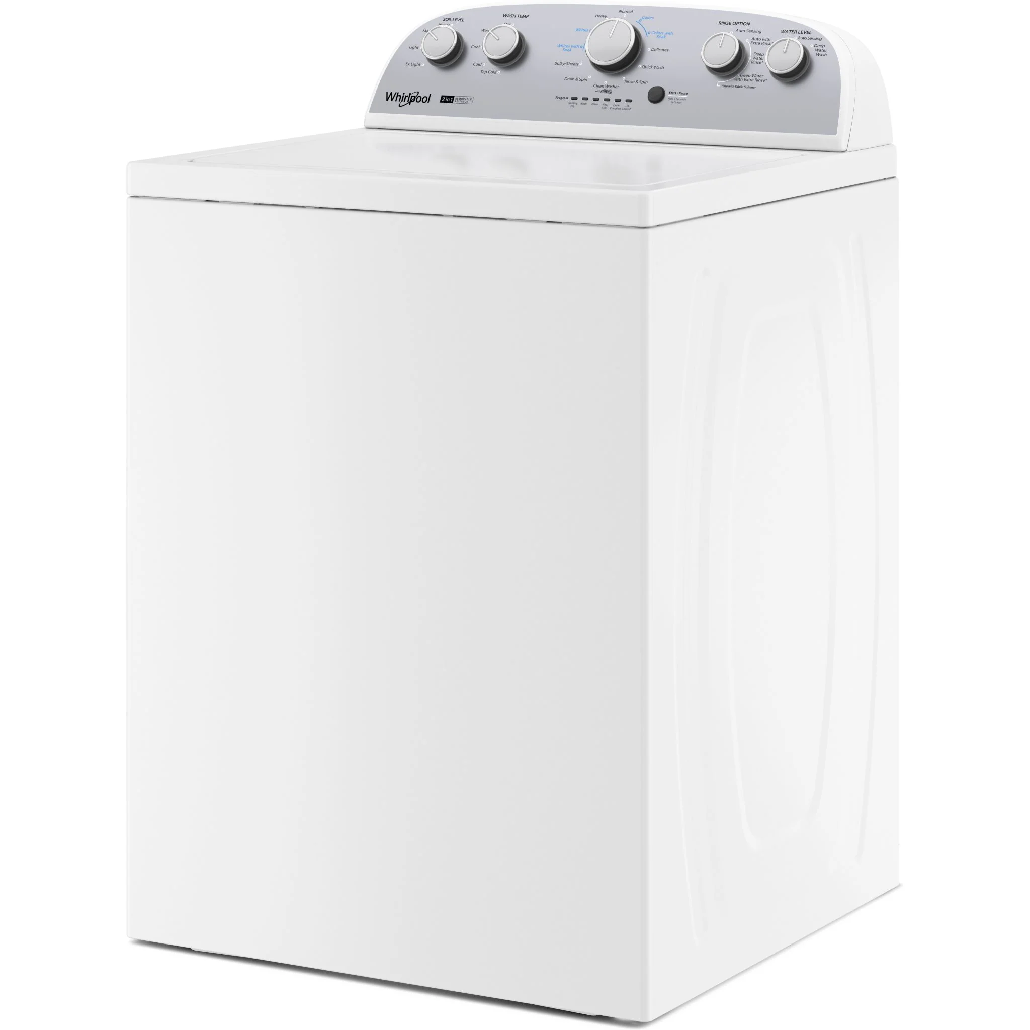 Whirlpool 4.5 cu.ft.  Top Load Washer with Removable Agitator - White (WTW4957PW) - Image 3