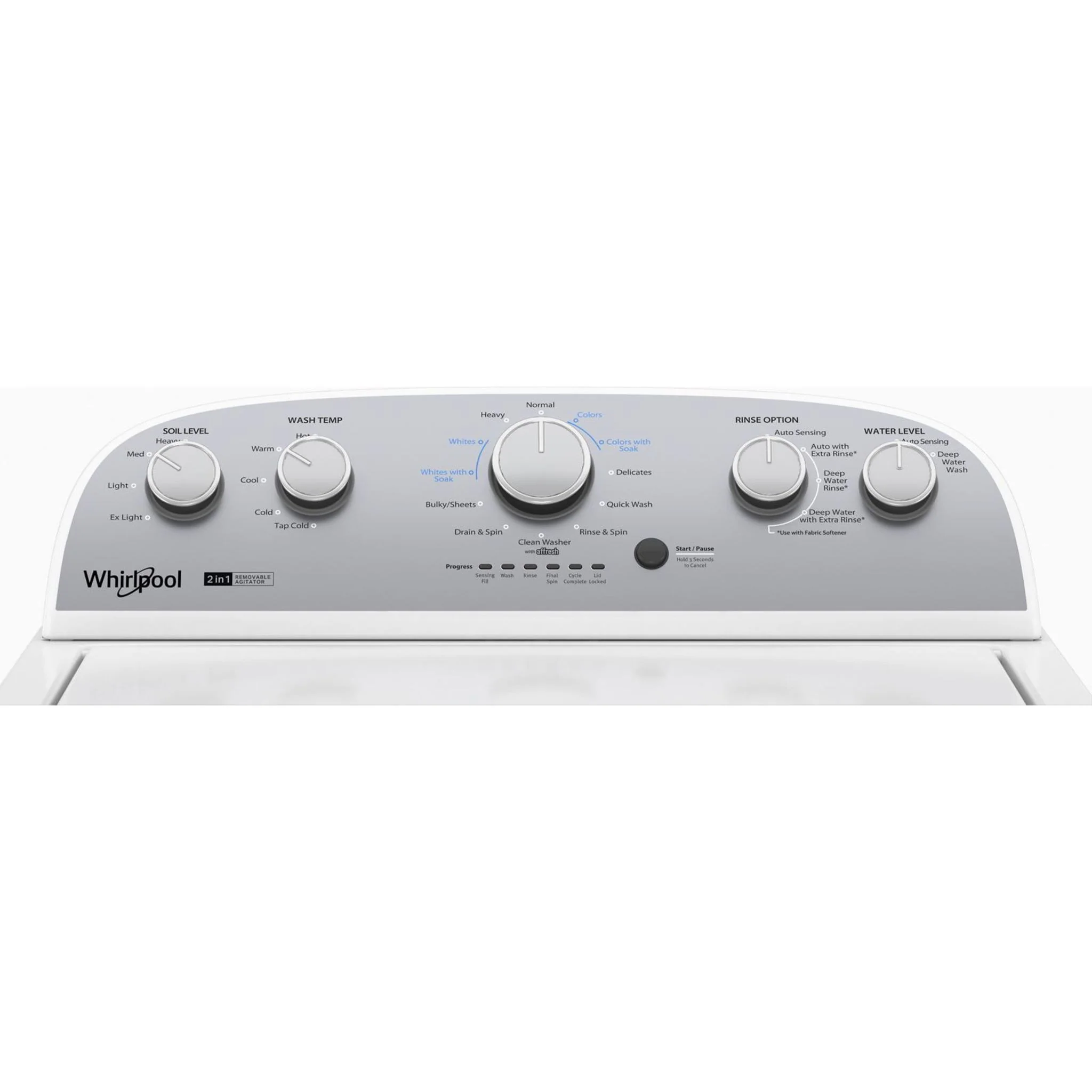 Whirlpool 4.5 cu.ft.  Top Load Washer with Removable Agitator - White (WTW4957PW) - Image 6