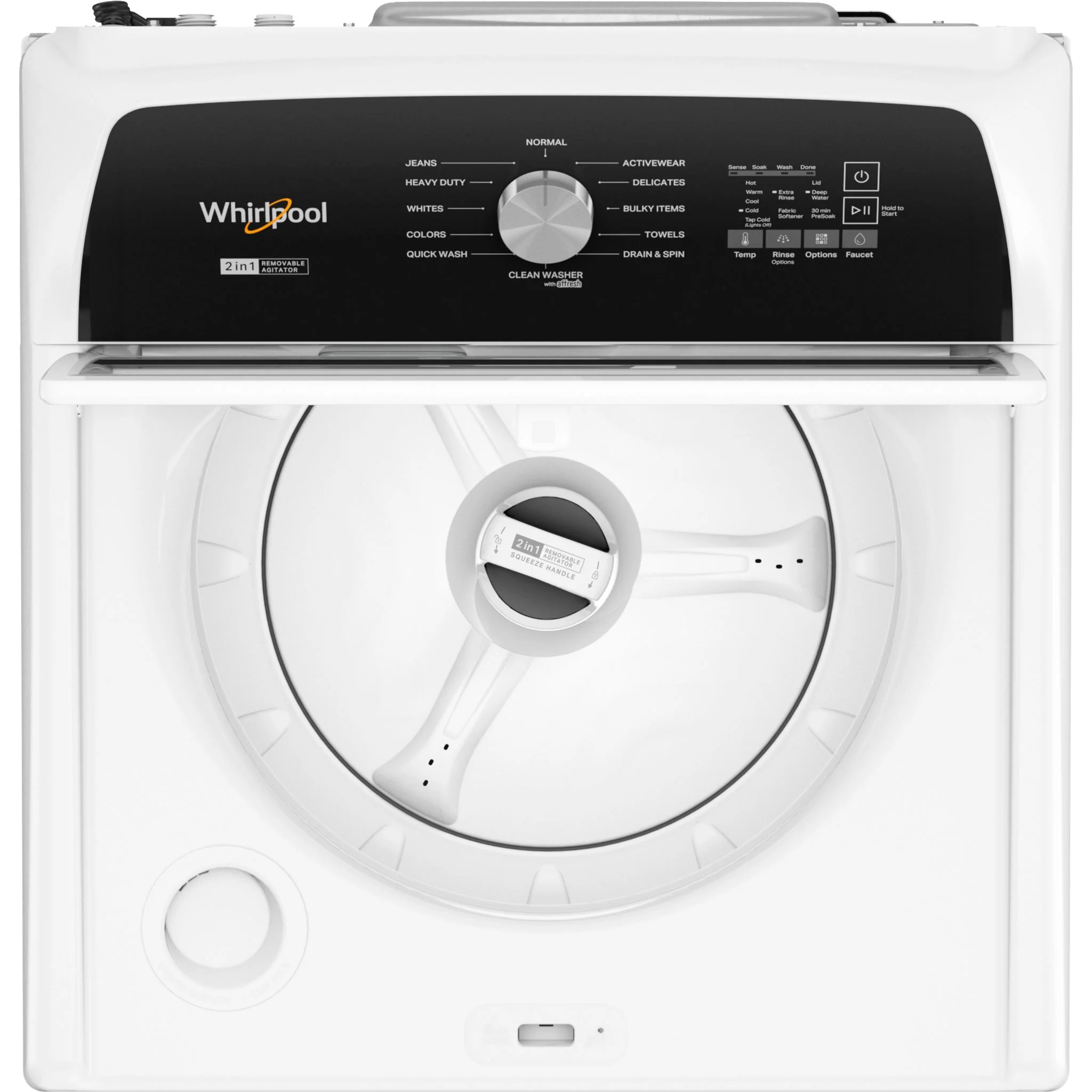 Whirlpool 5.4 - 5.5 Cu. Ft. Capacity Top Load Washer with Removable Agitator -White (WTW5057LW) - Image 3