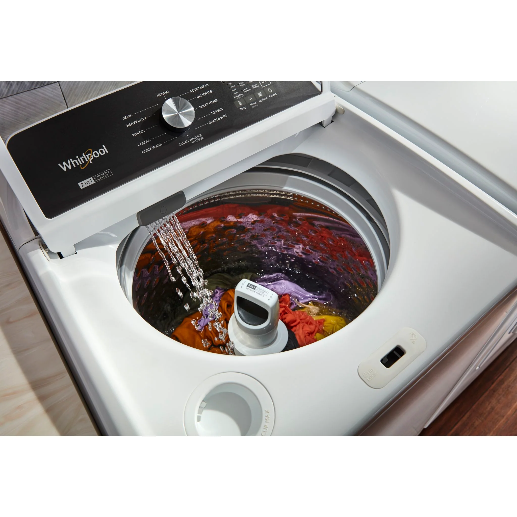 Whirlpool 5.4 - 5.5 Cu. Ft. Capacity Top Load Washer with Removable Agitator -White (WTW5057LW) - Image 6