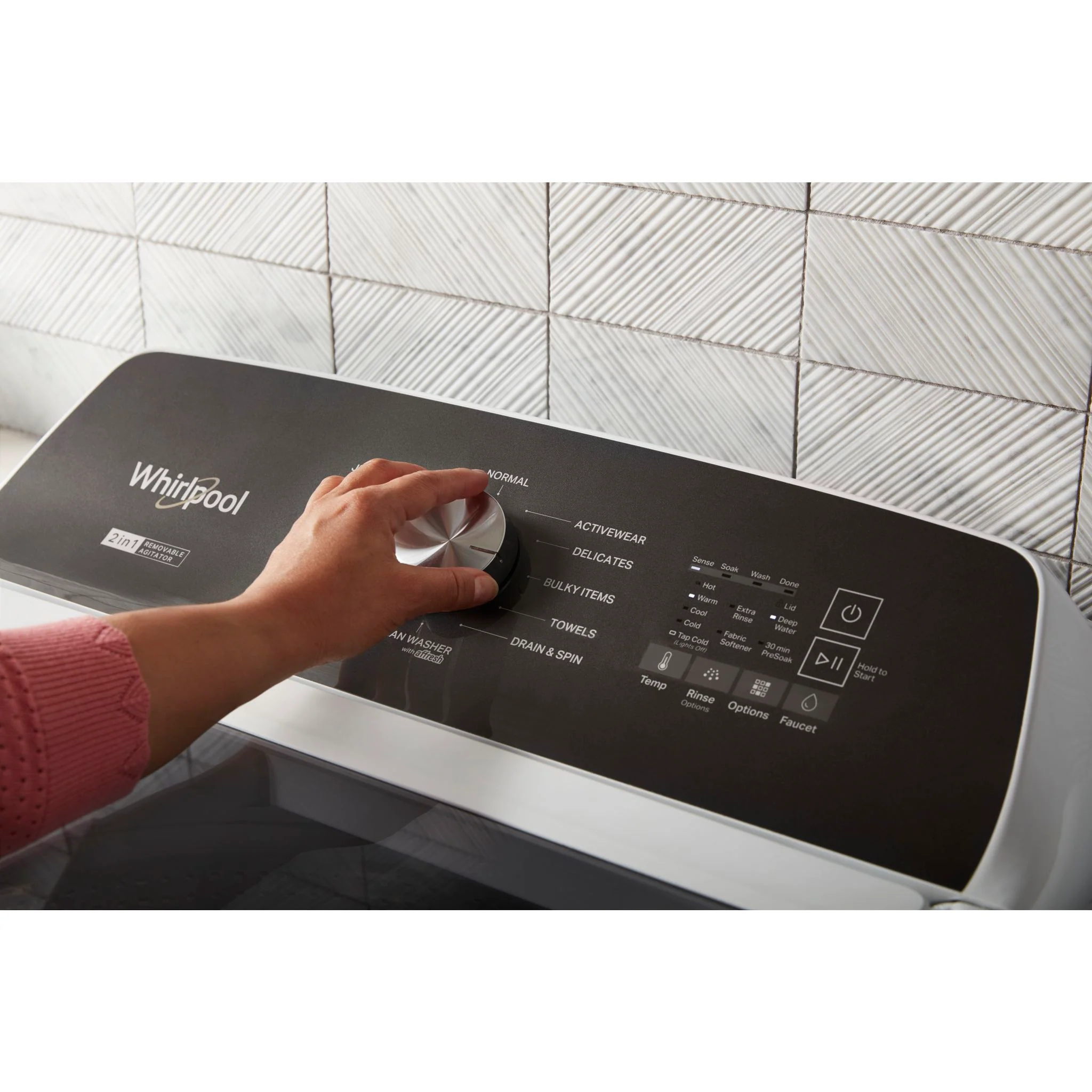 Whirlpool 5.4 - 5.5 Cu. Ft. Capacity Top Load Washer with Removable Agitator -White (WTW5057LW) - Image 8