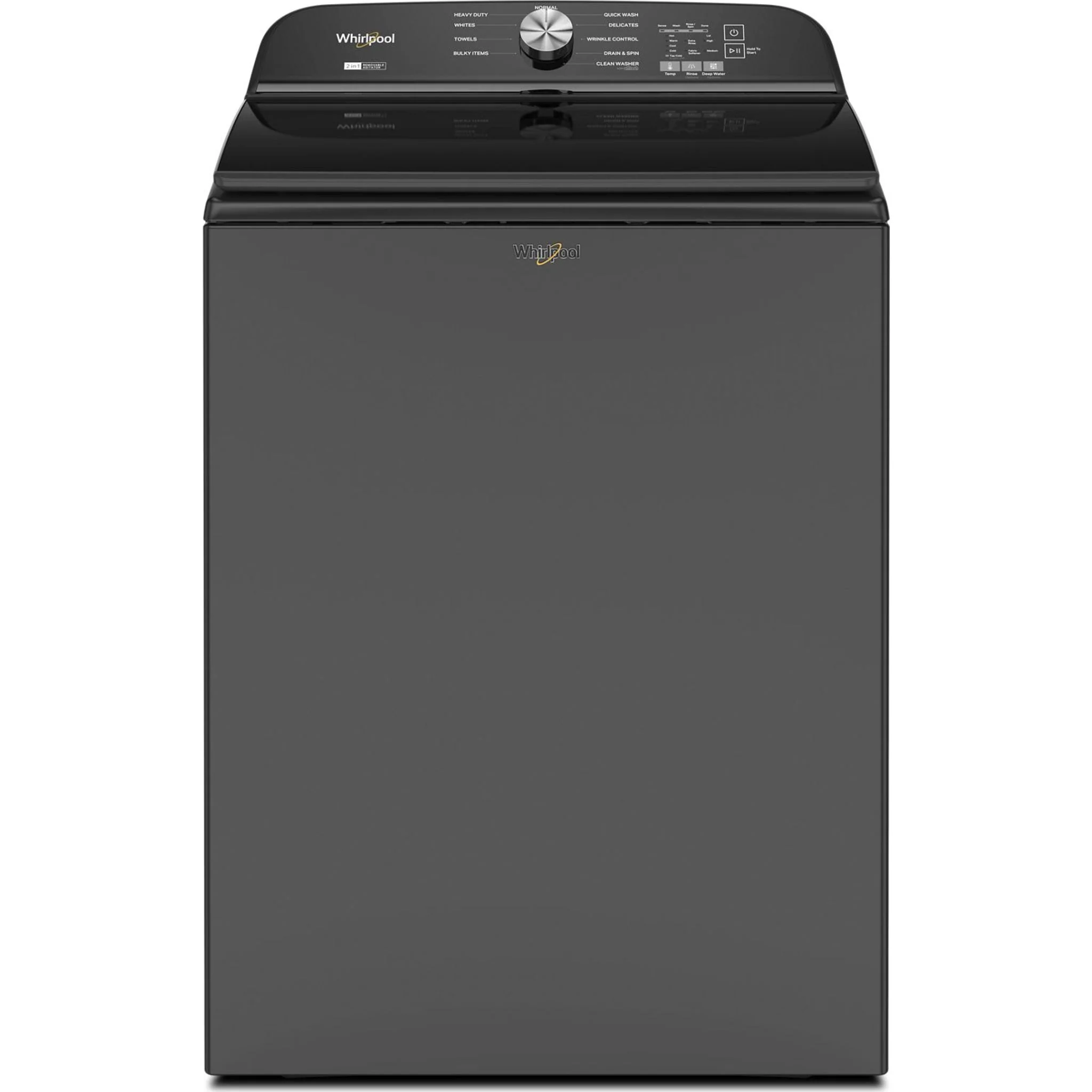 Whirlpool 6.0-6.1 Cu. Ft. Top Load Washer with Removable Agitator -Volcano Black (WTW6157PB) - Image 2