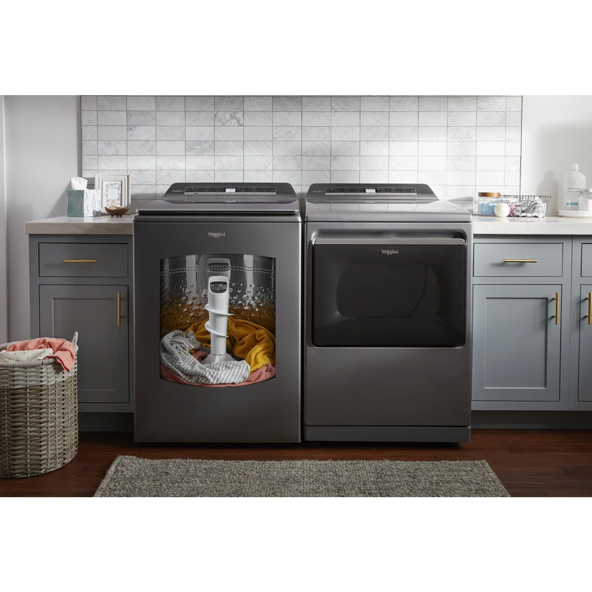 Whirlpool 6.0 - 6.1 cu. ft.(IEC) Top Load Washer with 2 in 1 Removable Agitator -Chrome Shadow (WTW8127LC) - Image 5
