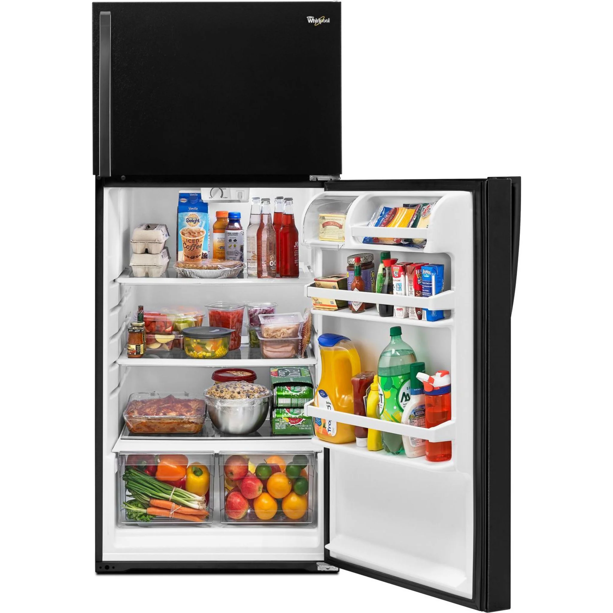 Whirlpool 28-inch Wide Top Freezer Refrigerator - 14 cu. ft. -Black (WRT314TFDB) - Image 11
