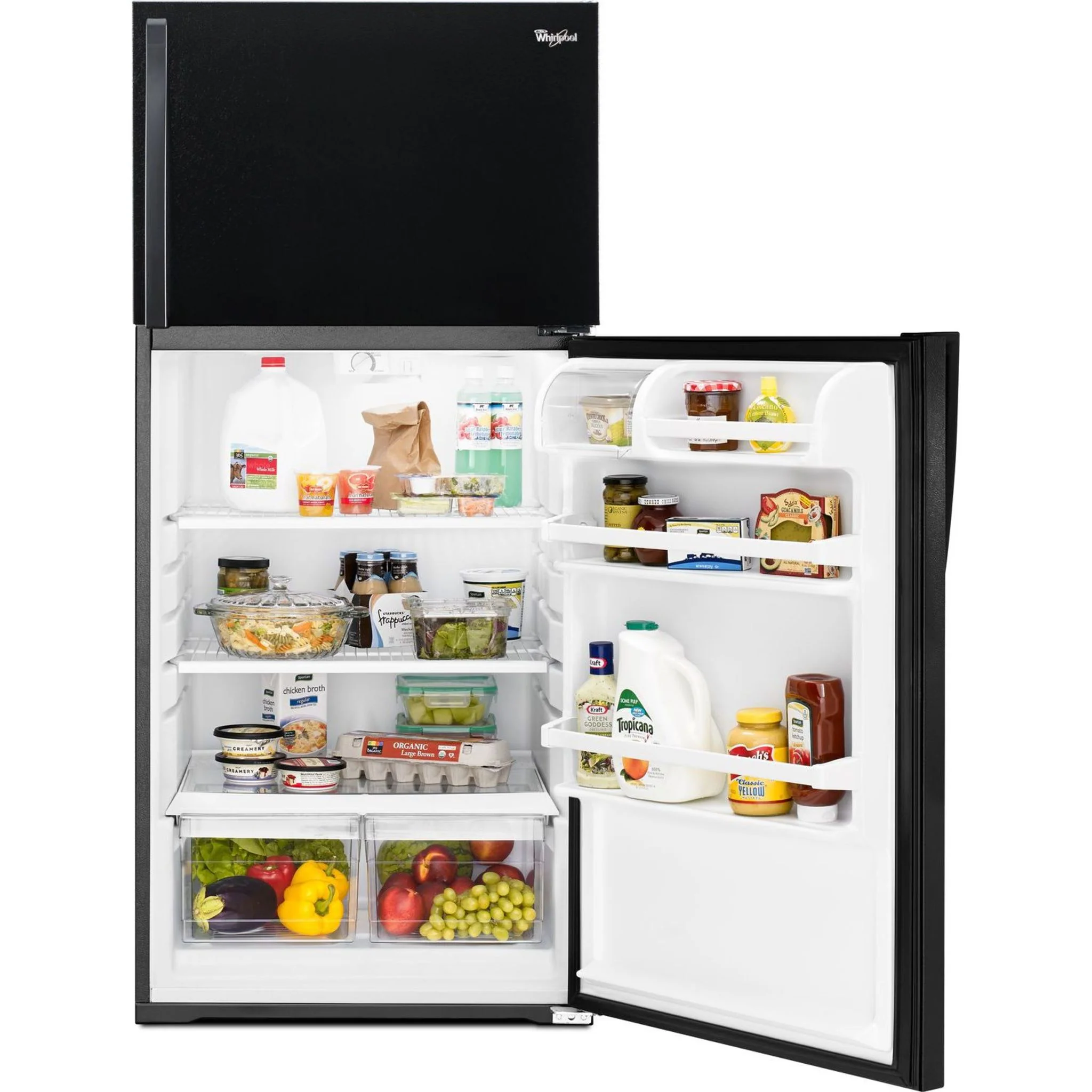 Whirlpool 28" Wide Top-Freezer Refrigerator with Freezer Temperature Control - Black (WRT134TFDB) - Image 12