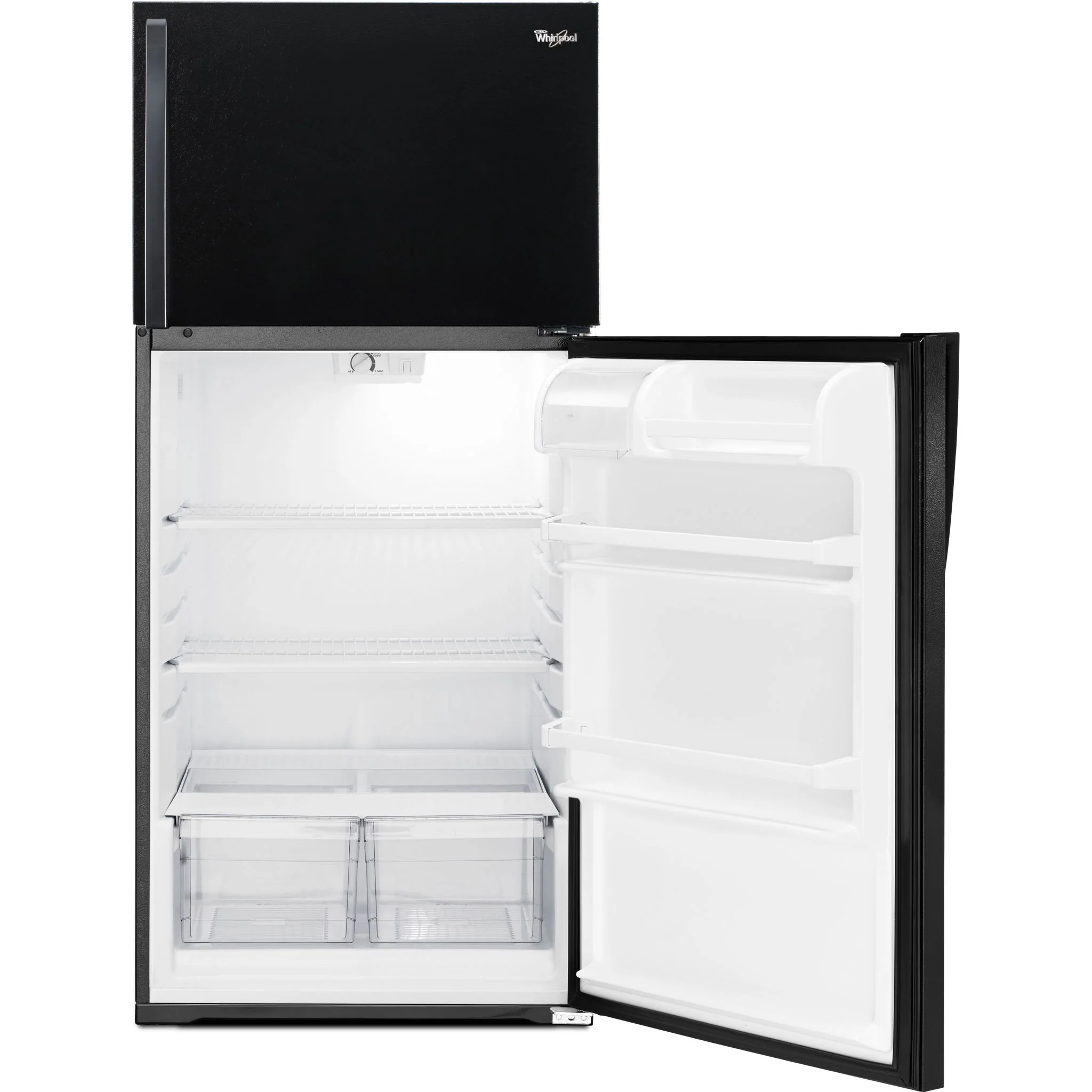 Whirlpool 28" Wide Top-Freezer Refrigerator with Freezer Temperature Control - Black (WRT134TFDB) - Image 2