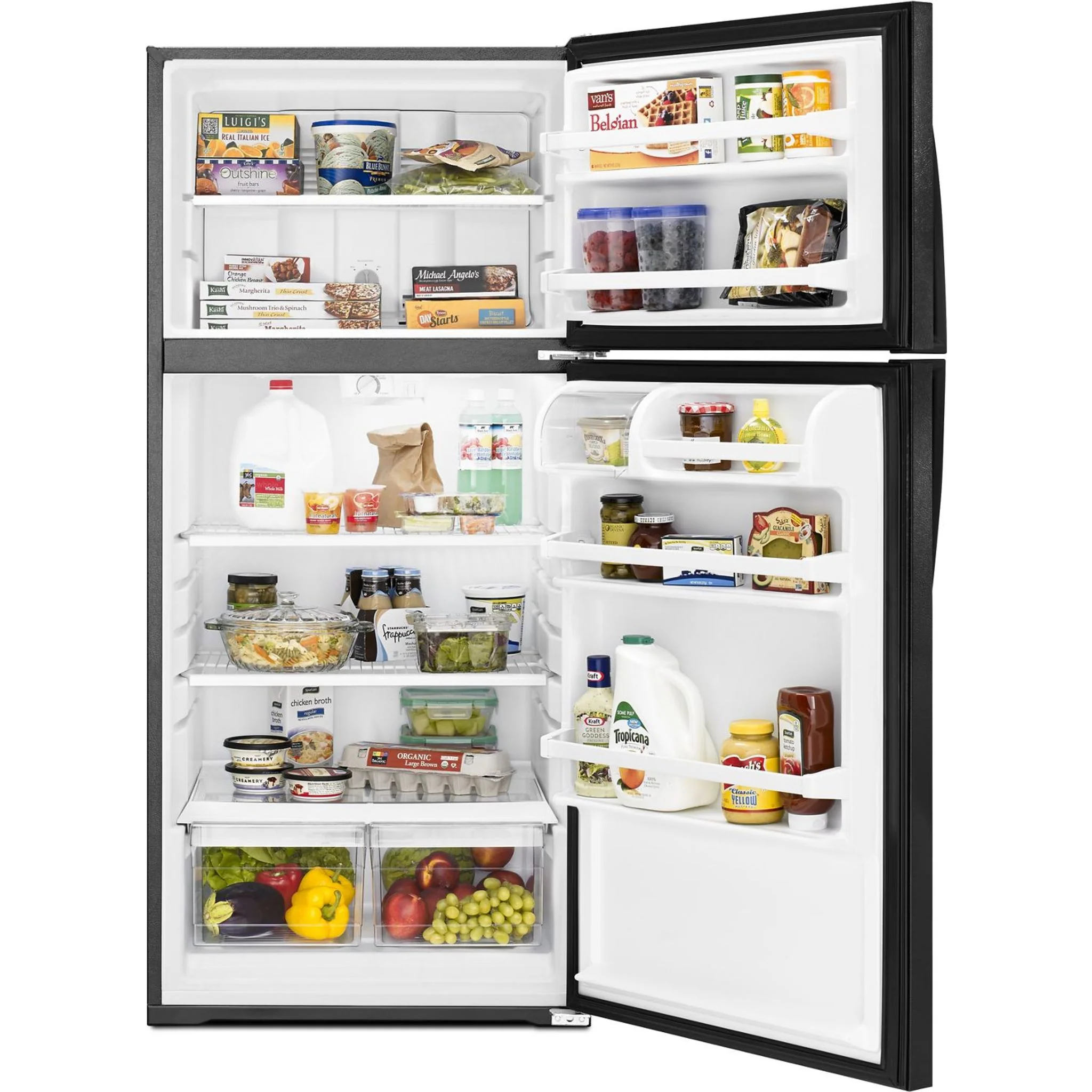 Whirlpool 28" Wide Top-Freezer Refrigerator with Freezer Temperature Control - Black (WRT134TFDB) - Image 25