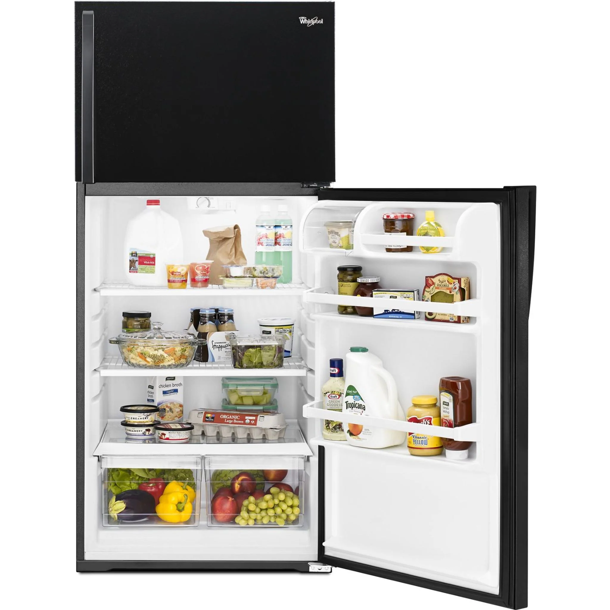 Whirlpool 28" Wide Top-Freezer Refrigerator with Freezer Temperature Control - Black (WRT134TFDB) - Image 26