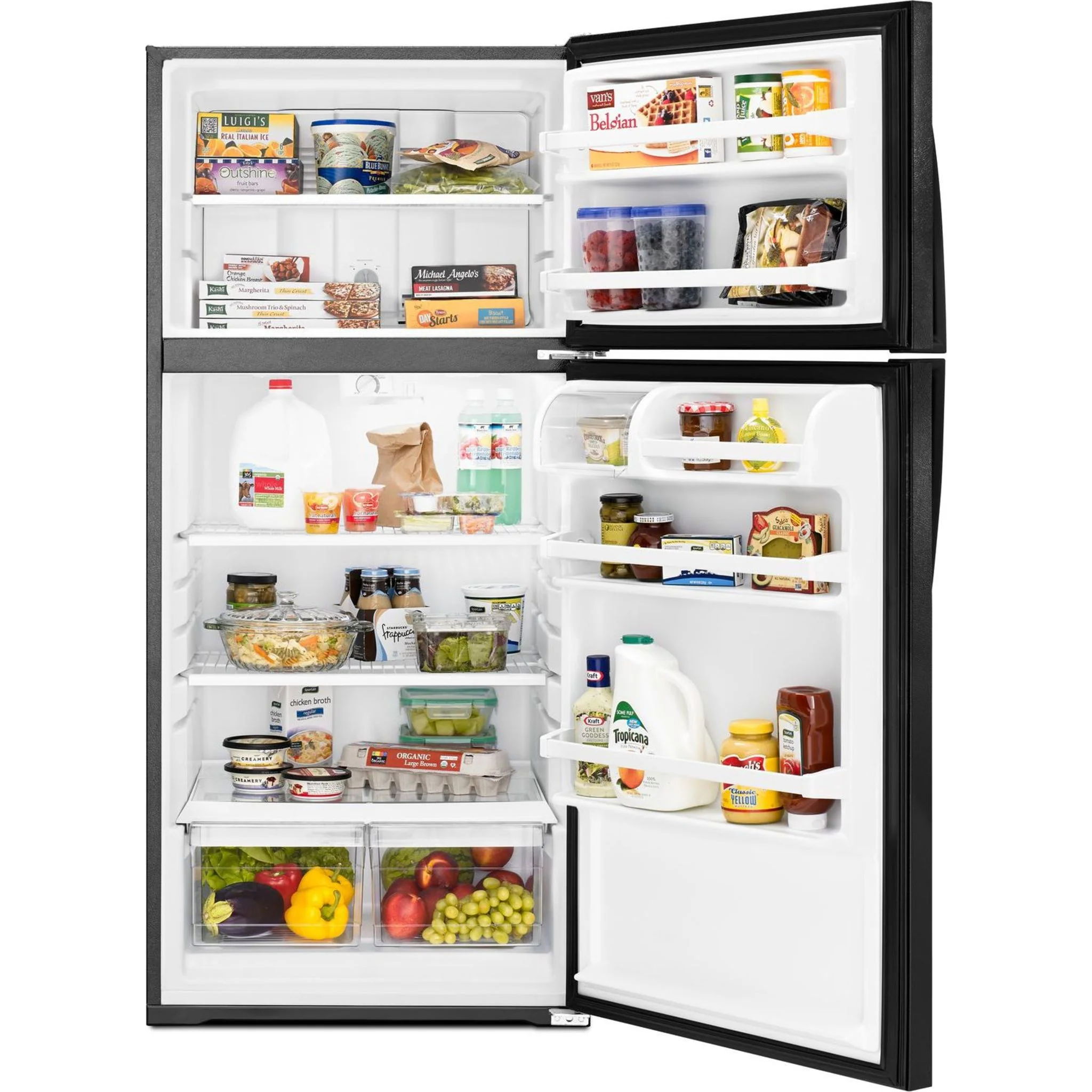 Whirlpool 28" Wide Top-Freezer Refrigerator with Freezer Temperature Control - Black (WRT134TFDB) - Image 9