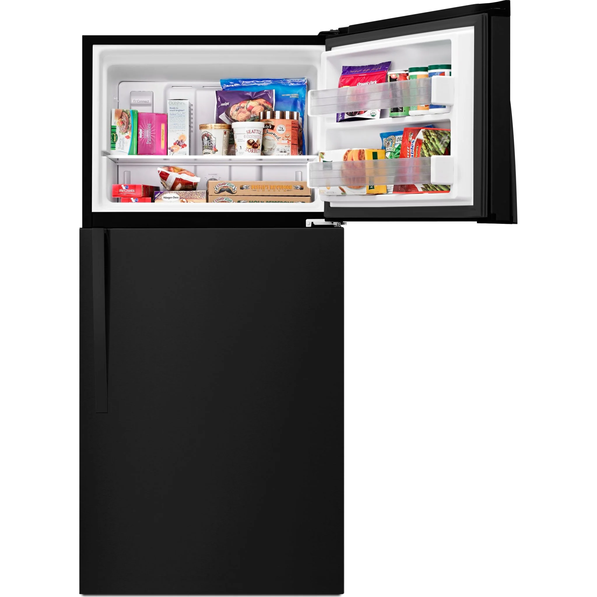 Whirlpool  30" Wide Top-Freezer Refrigerator - EZ Connect Icemaker Kit Compatible- 19.2 cu.ft. - Black (WRT519SZDB) - Image 6
