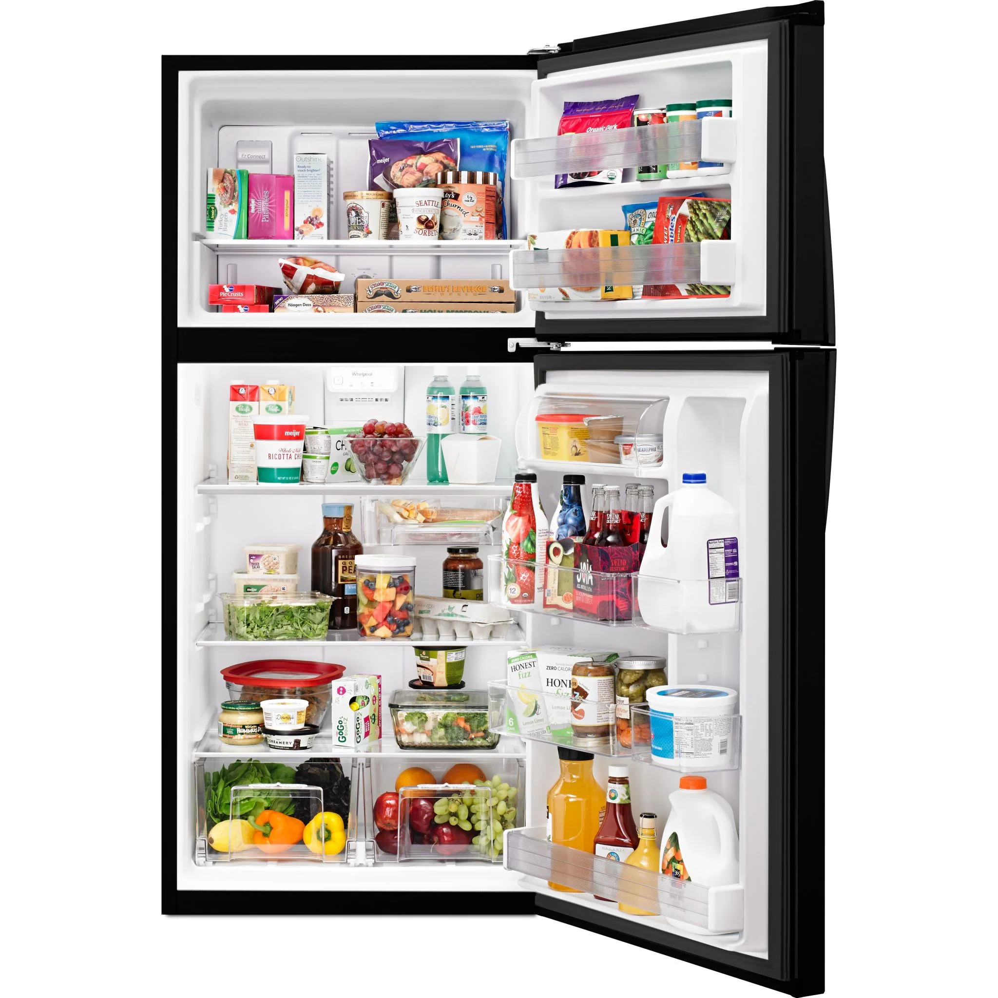 Whirlpool  30" Wide Top-Freezer Refrigerator - EZ Connect Icemaker Kit Compatible- 19.2 cu.ft. - Black (WRT519SZDB) - Image 8