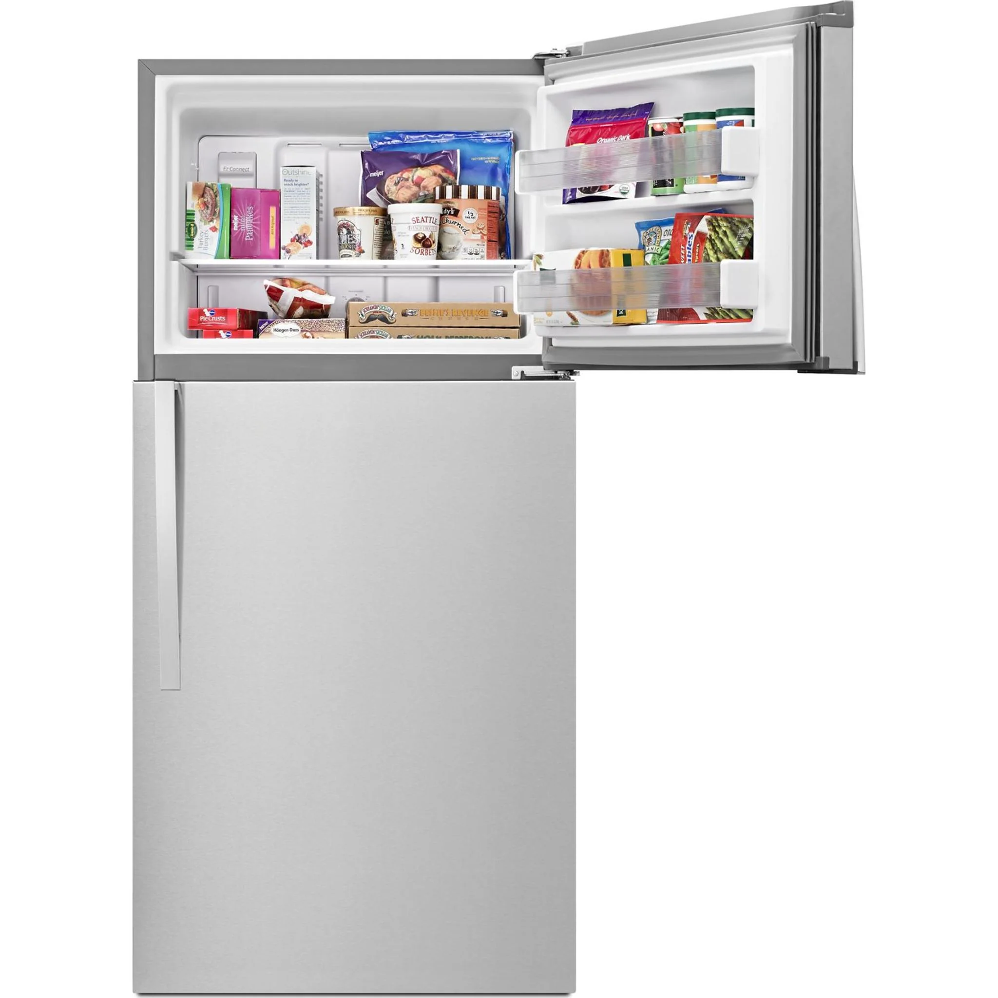 Whirlpool 30-inch Wide Top-Freezer Refrigerator - EZ Connect Icemaker Kit Compatible  - 19.2 cu. ft. -Monochromatic Stainless Steel (WRT549SZDM) - Image 25