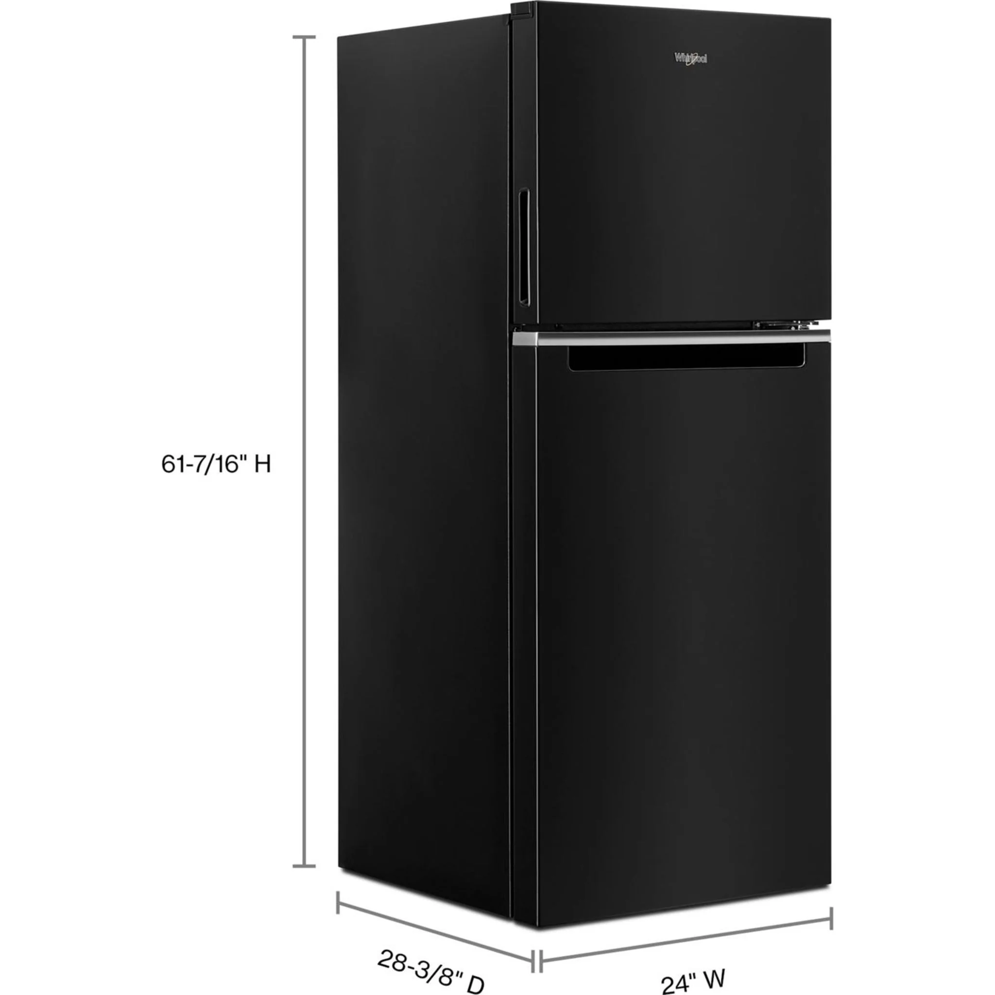 Whirlpool 24-inch Wide Small Space Top-Freezer Refrigerator - 11.6 cu. ft. -Black (WRT112CZJB) - Image 12