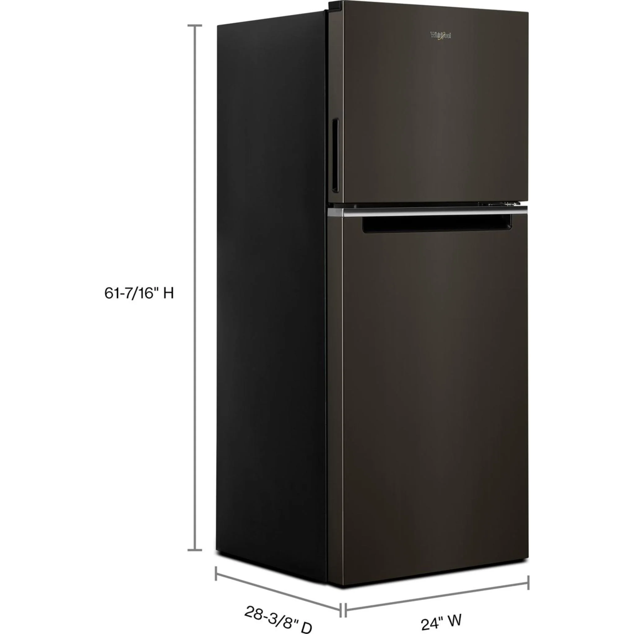 Whirlpool 24-inch Wide Small Space Top-Freezer Refrigerator - 11.6 cu. ft. -Black Stainless Finish (WRT312CZJV) - Image 9