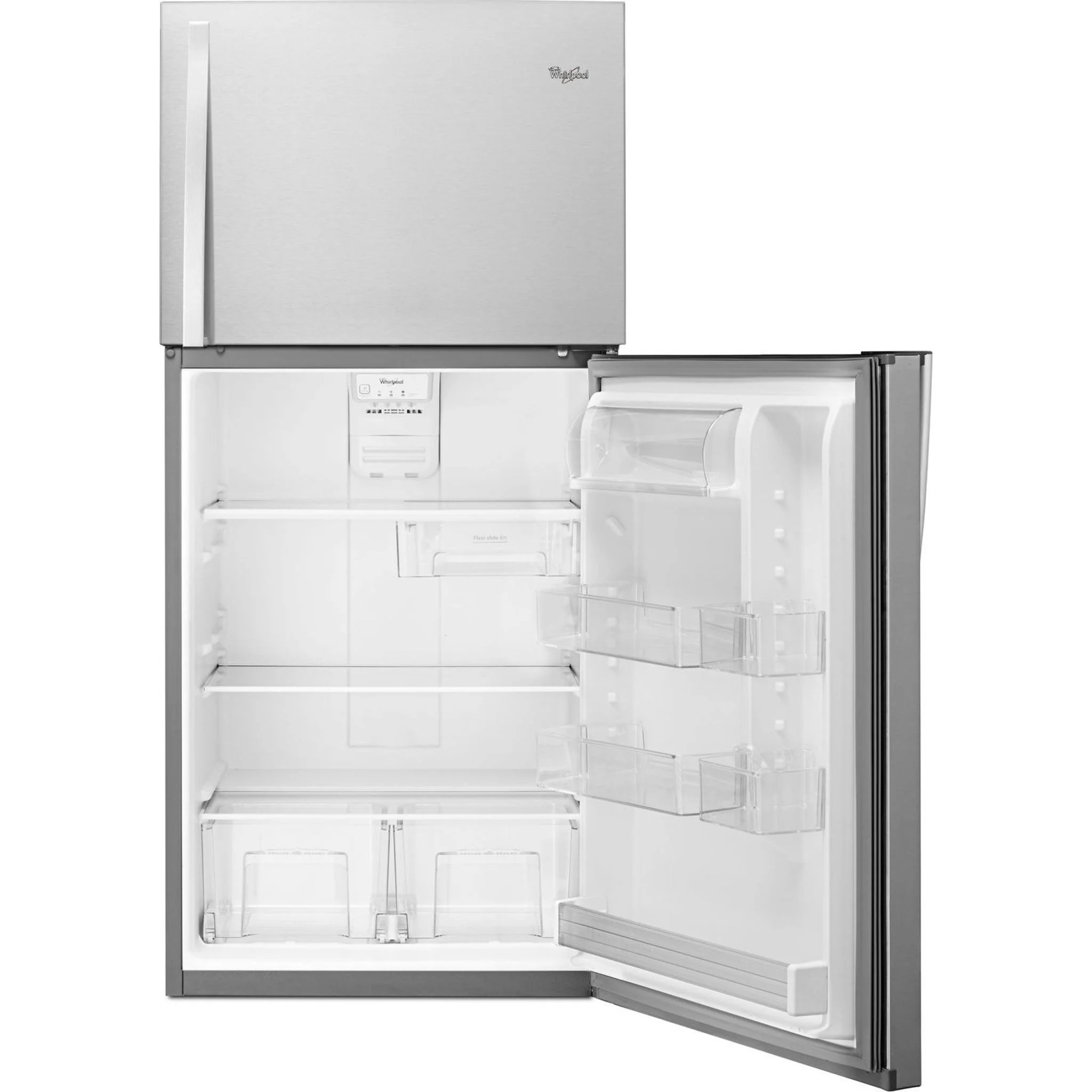 Whirlpool  30" Wide Top-Freezer Refrigerator - EZ Connect Icemaker Kit Compatible- 19.2 cu.ft. - Monochromatic Stainless Steel (WRT519SZDM) - Image 10