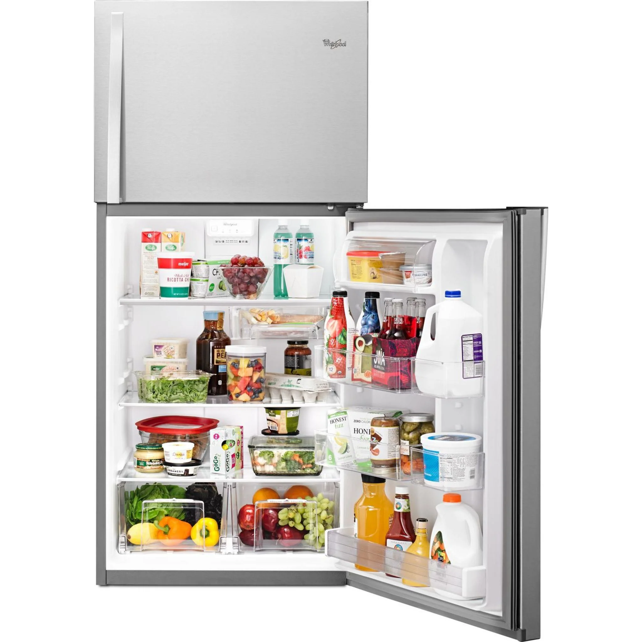 Whirlpool  30" Wide Top-Freezer Refrigerator - EZ Connect Icemaker Kit Compatible- 19.2 cu.ft. - Monochromatic Stainless Steel (WRT519SZDM) - Image 11