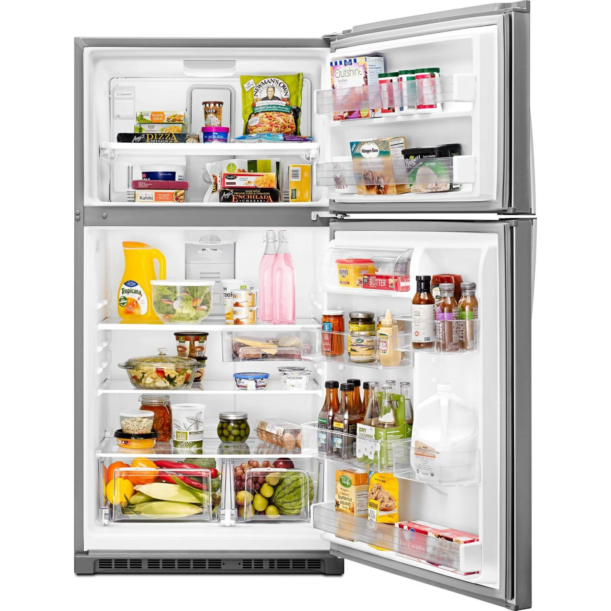 Whirlpool 33" Wide Top-Freezer Refrigerator with Optional EZ Connect Icemaker Kit (Sold Separetely) -Monochromatic Stainless Steel (WRT541SZDM) - Image 11