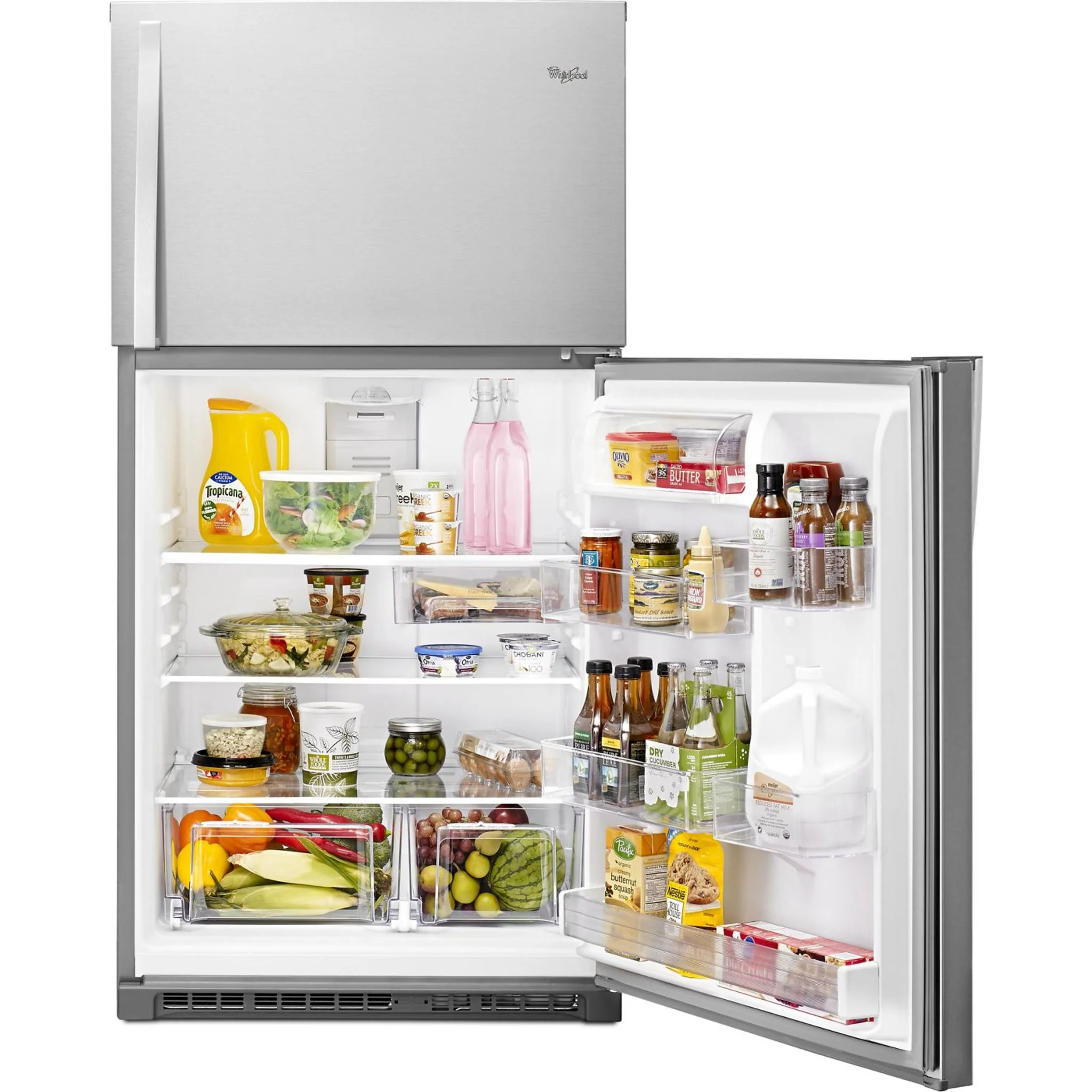 Whirlpool 33" Wide Top-Freezer Refrigerator with Optional EZ Connect Icemaker Kit (Sold Separetely) -Monochromatic Stainless Steel (WRT541SZDM) - Image 22