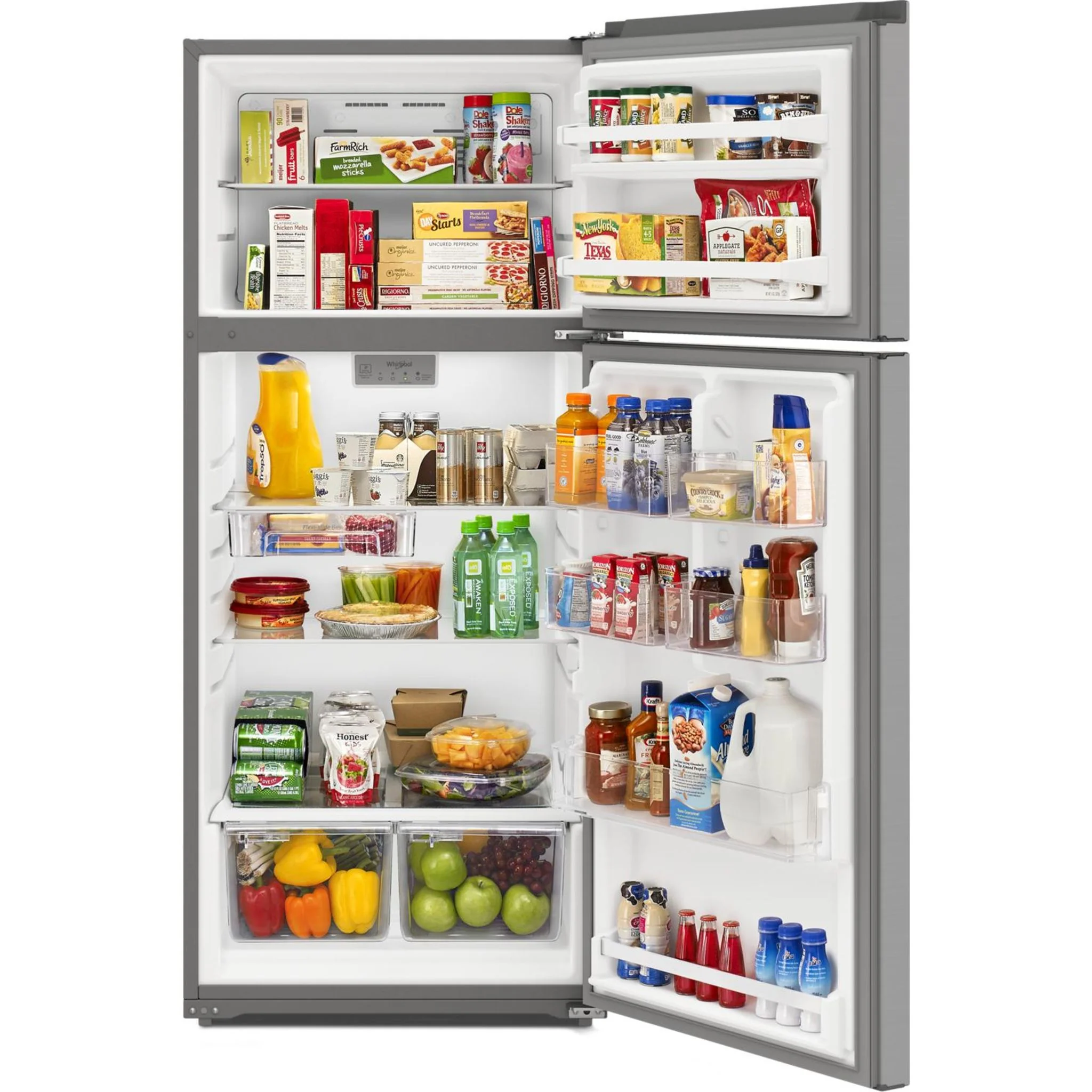 Whirlpool 28-inch Wide Top-Freezer Refrigerator - 16.3 Cu. Ft. -Dolos Steel (WRTX5028PM) - Image 8