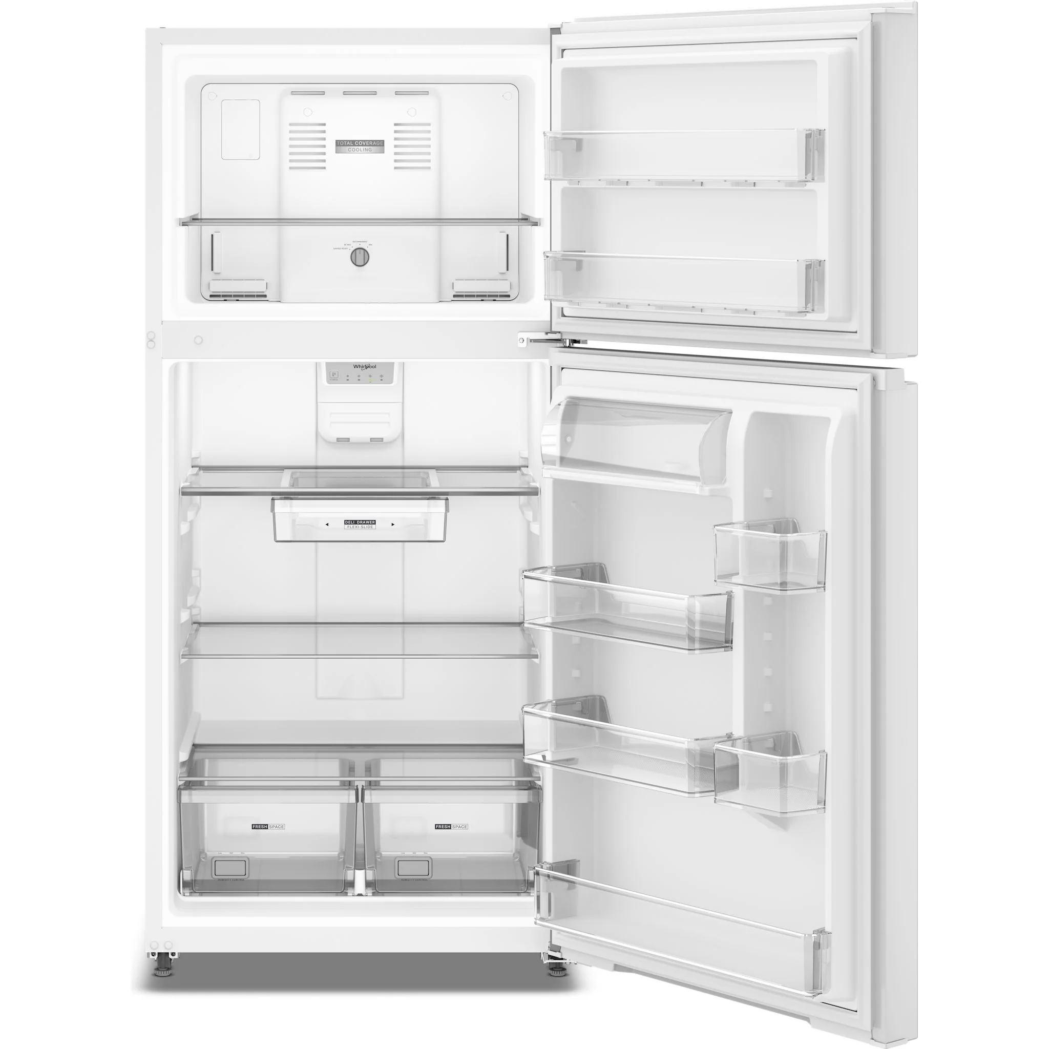 Whirlpool 29.5-inch Wide Top Freezer Refrigerator with Total Coverage Cooling - 19 Cu. Ft. -White (WRTX5419SW) - Image 4