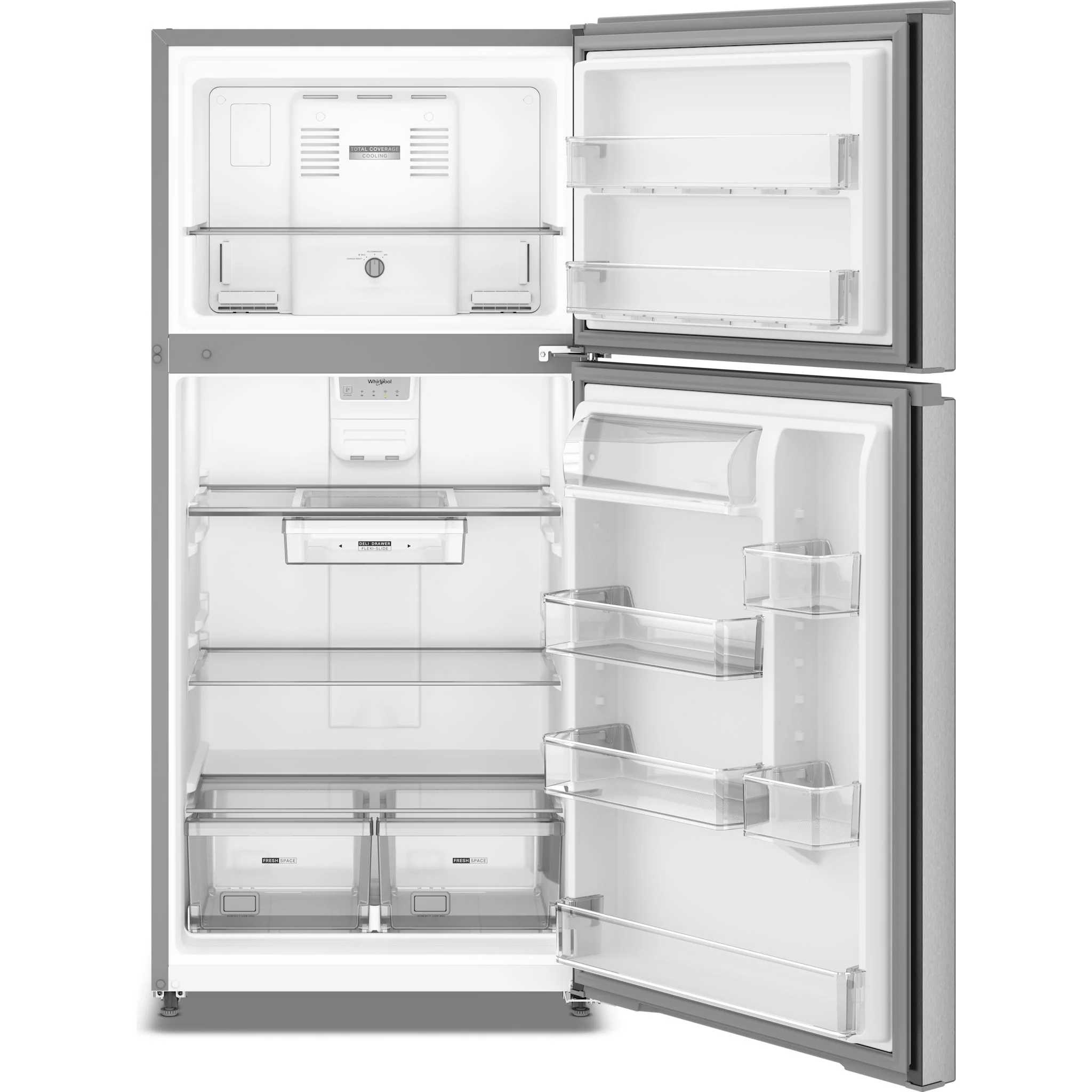 Whirlpool 29.5-inch Wide Top Freezer Refrigerator with Total Coverage Cooling - 19 Cu. Ft. -Fingerprint-Resistant Stainless Finish (WRTX5419SZ) - Image 4