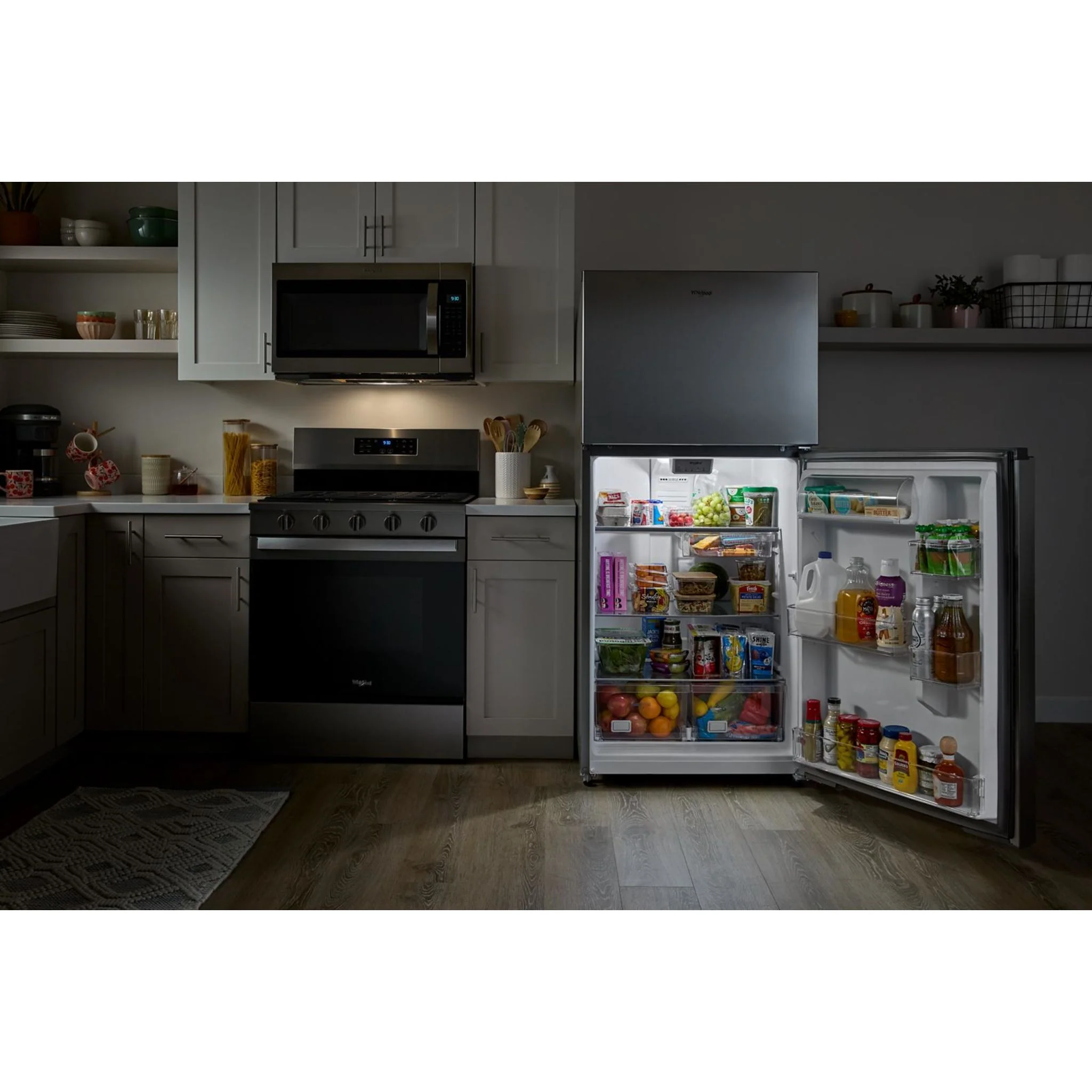 Whirlpool Top Mount Fridge (WRTX7419SB) - Black - Image 5