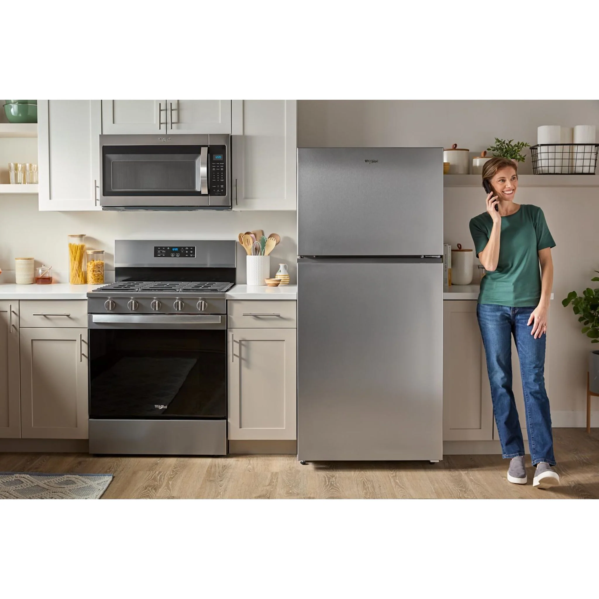 Whirlpool Top Mount Fridge (WRTX7419SZ) - Fingerprint-Resistant Stainless Finish - Image 8