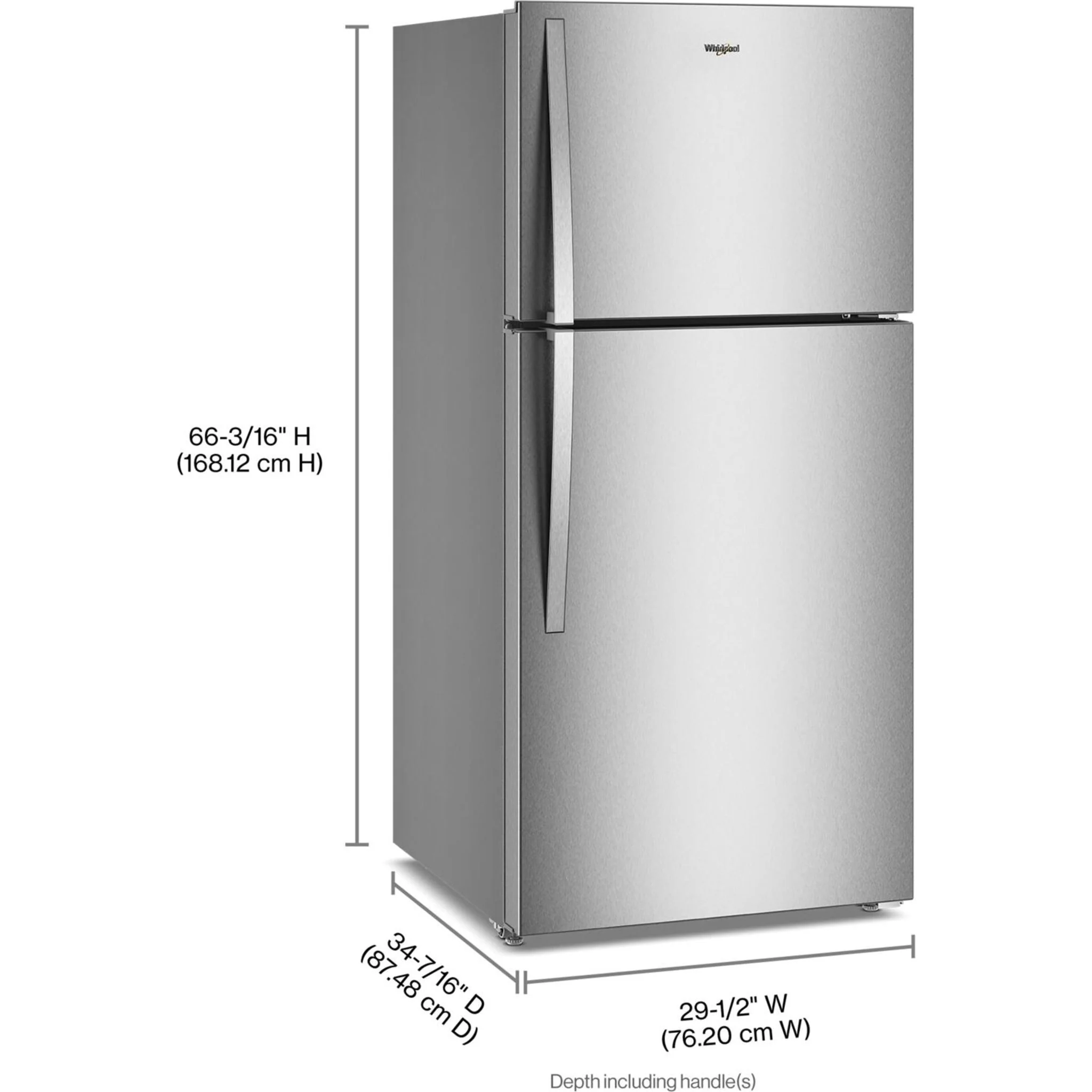Whirlpool Top Mount Fridge (WRTX7419SZ) - Fingerprint-Resistant Stainless Finish - Image 9