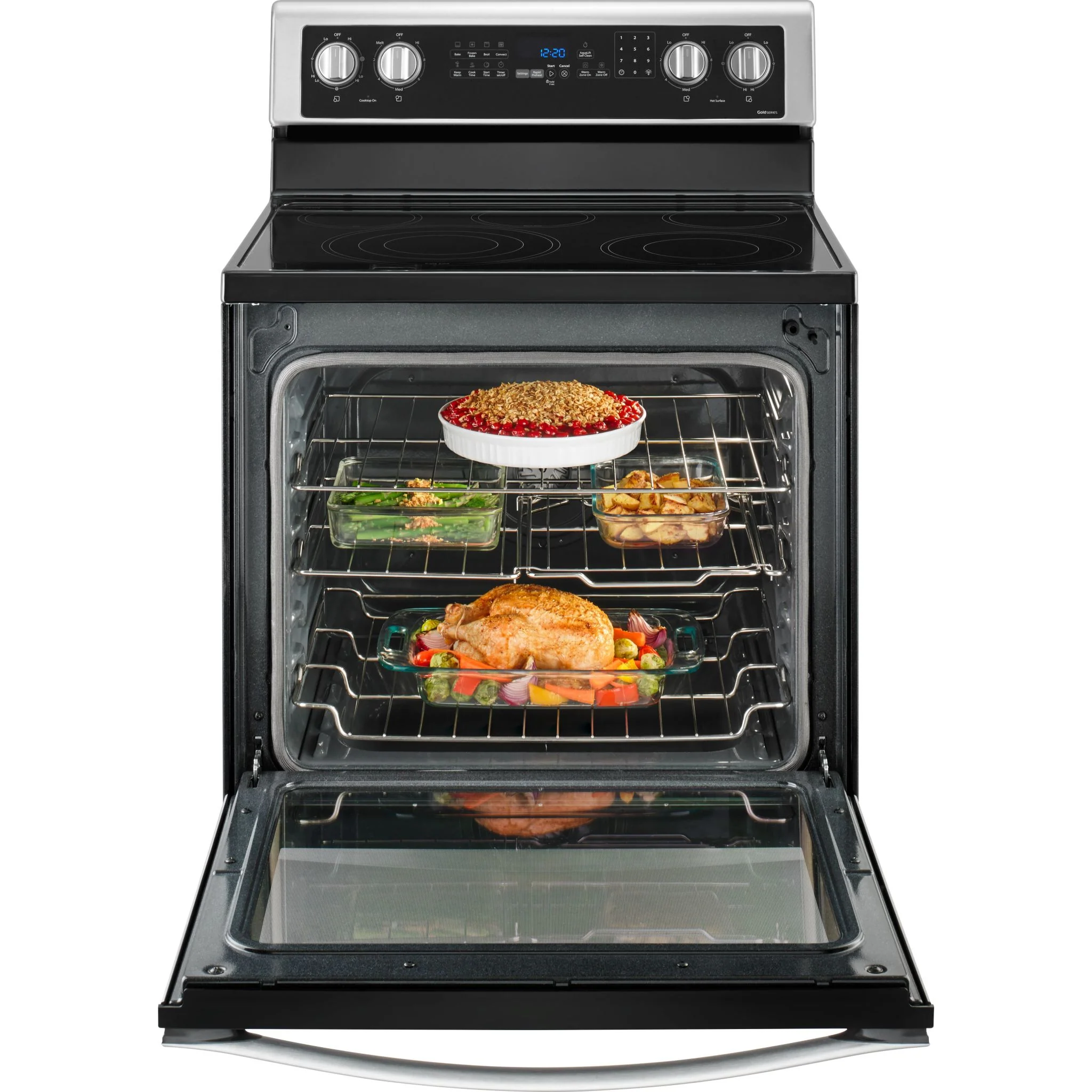 Whirlpool 6.4 cu.ft. Freestanding Electric Range with True Convection - Stainless Steel (YWFE745H0FS) - Image 3