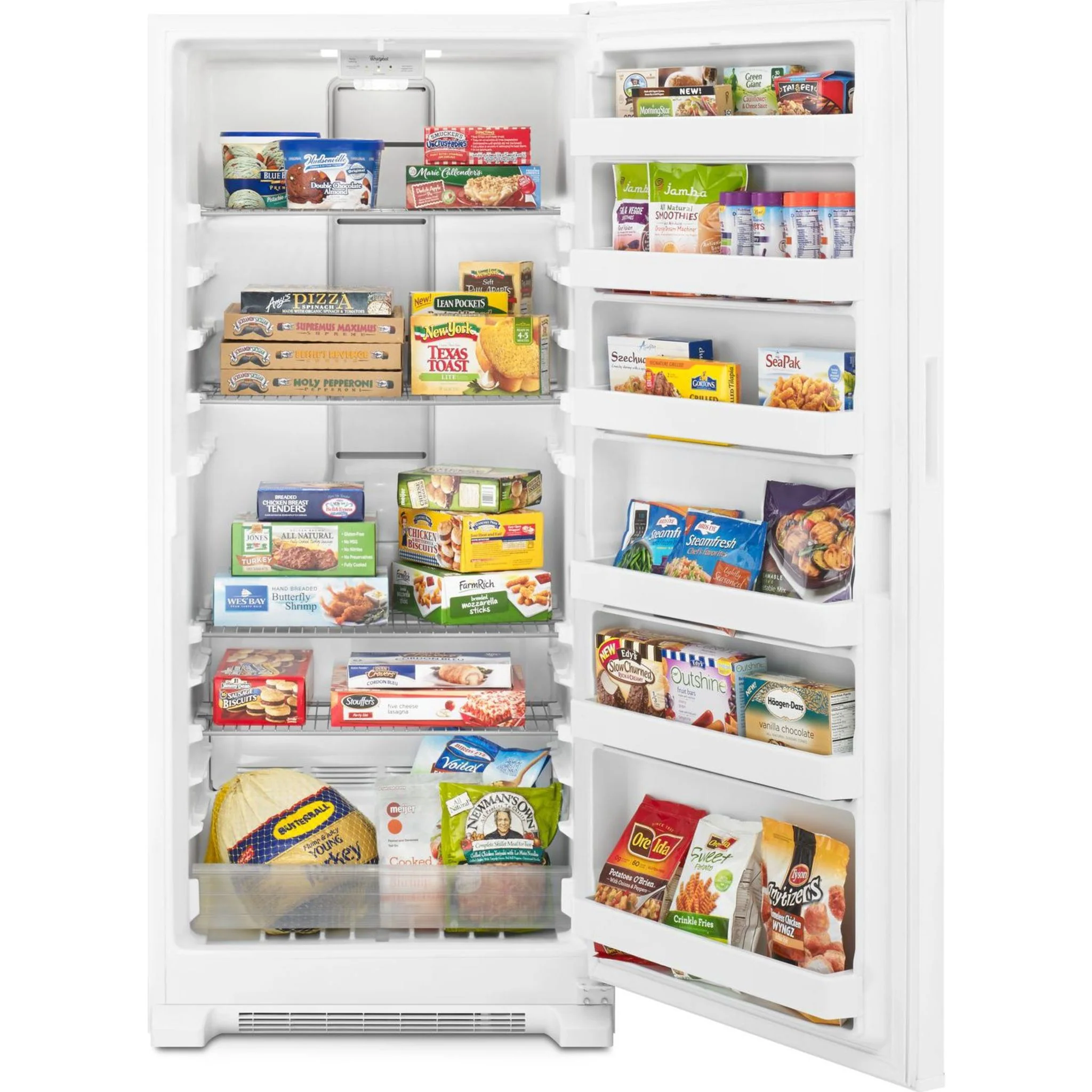 Whirlpool 18 cu. ft. Upright Freezer with Adjustable Wire Shelves -White (WZF34X18DW) - Image 8