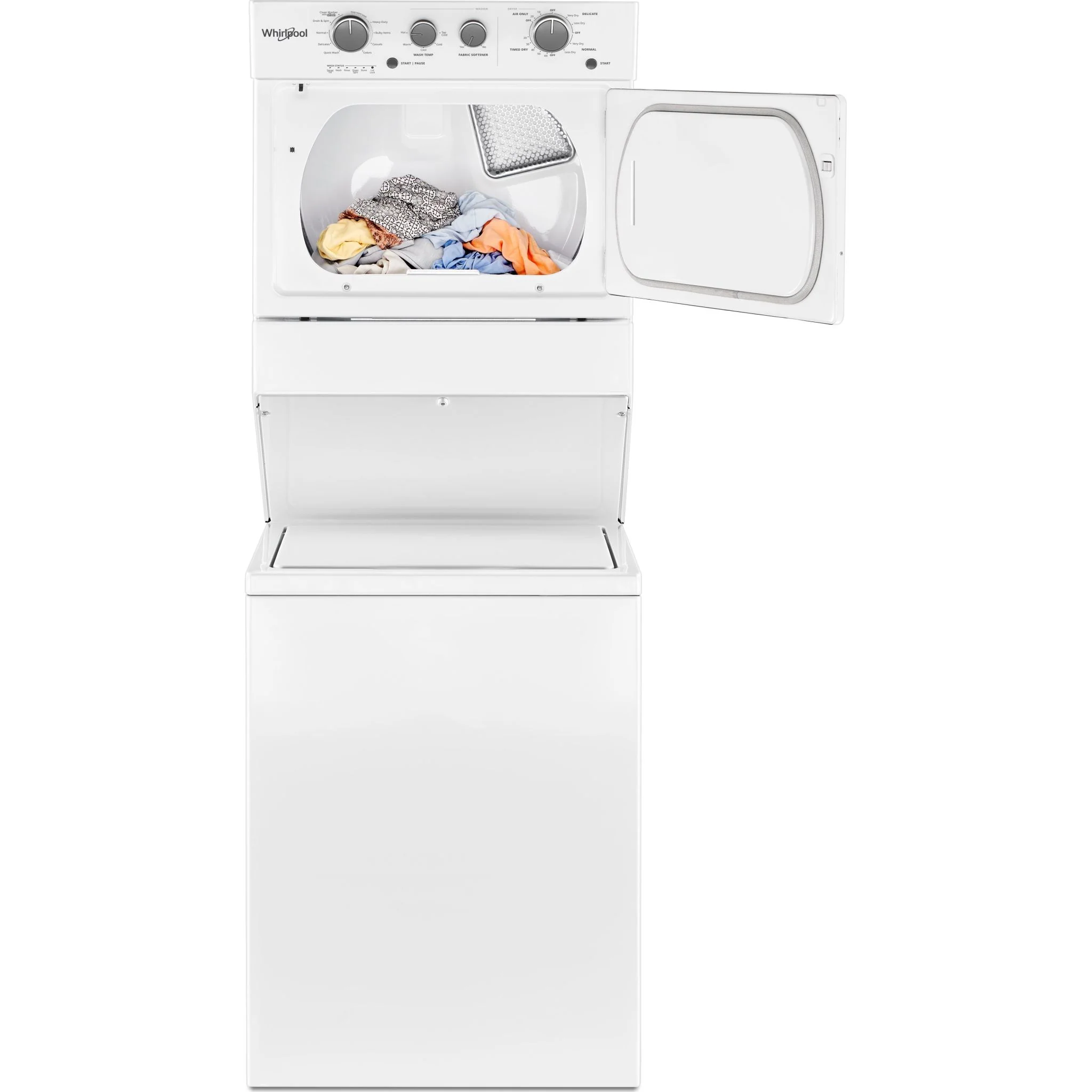 Whirlpool 4.0 cu.ft I.E.C. Electric Stacked Laundry Center 9 Wash cycles and AutoDryâ„¢ -White (YWET4027HW) - Image 4