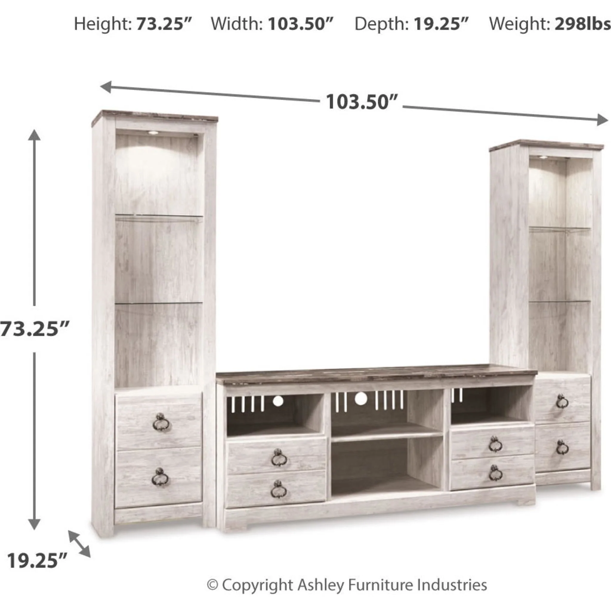 Willowton 3 Piece Entertainment Unit - Image 3