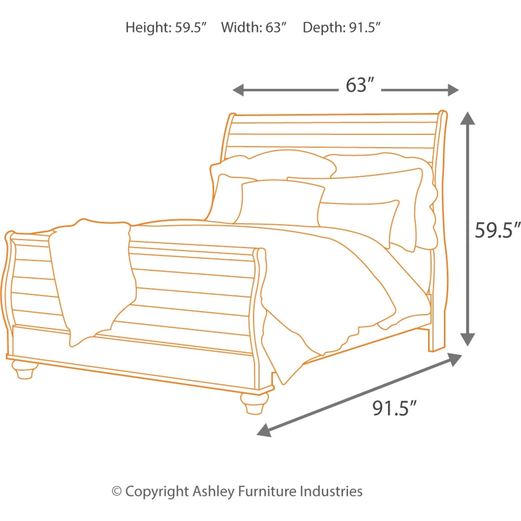 Willowton Sleigh Bed - Image 2