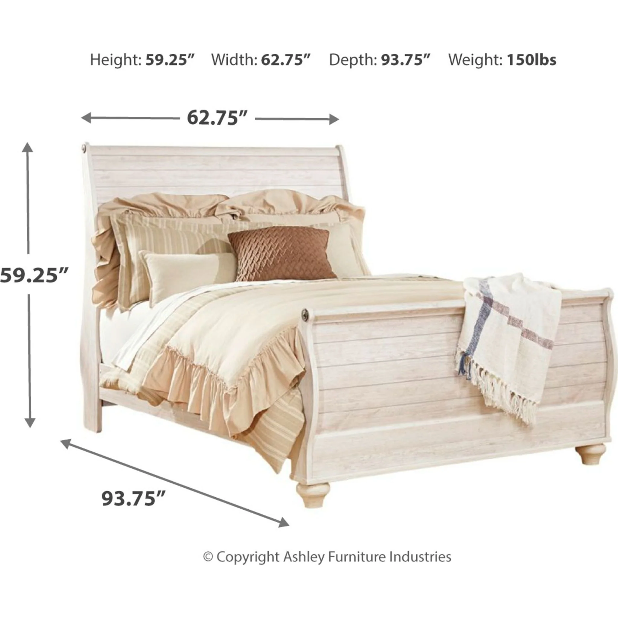 Willowton Sleigh Bed - Image 5