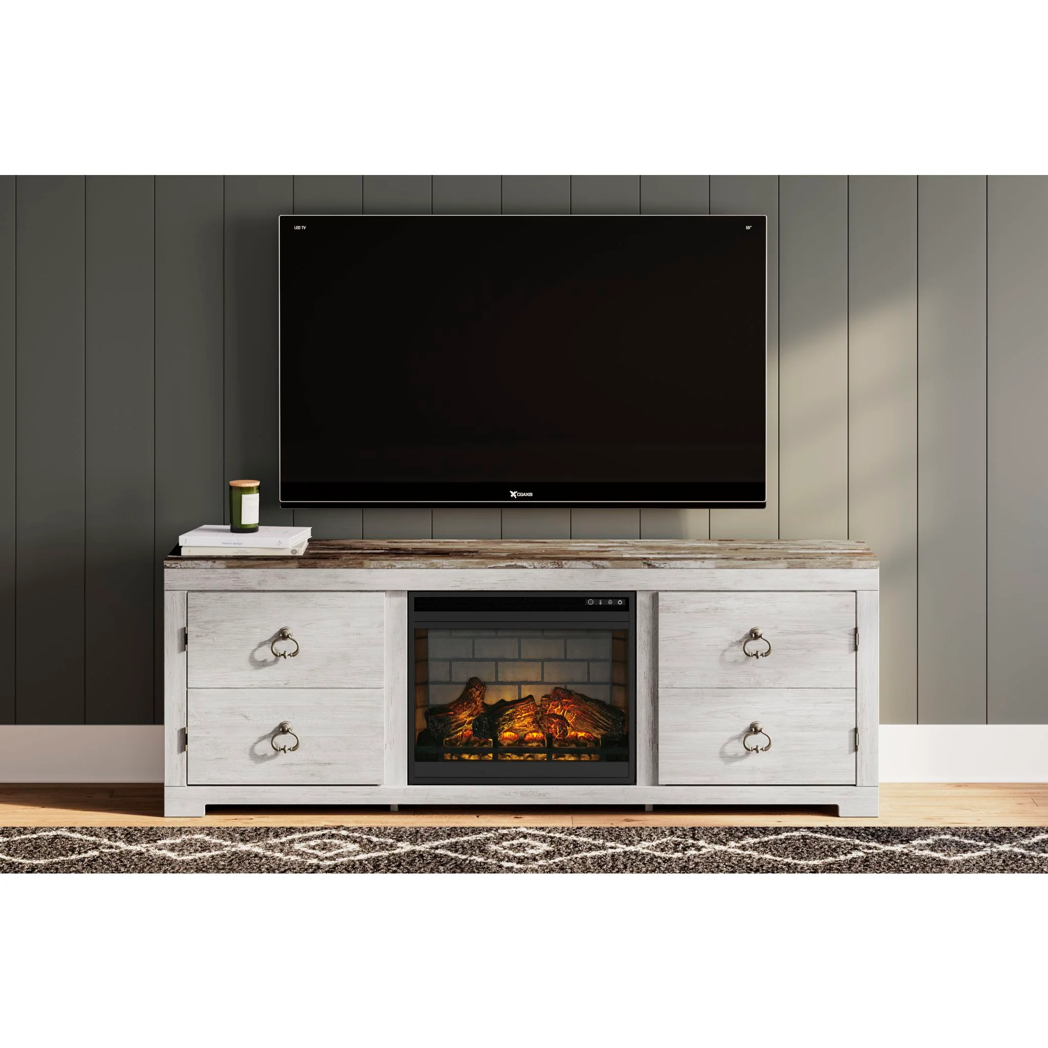 Willowton TV Stand with Fireplace - Image 3