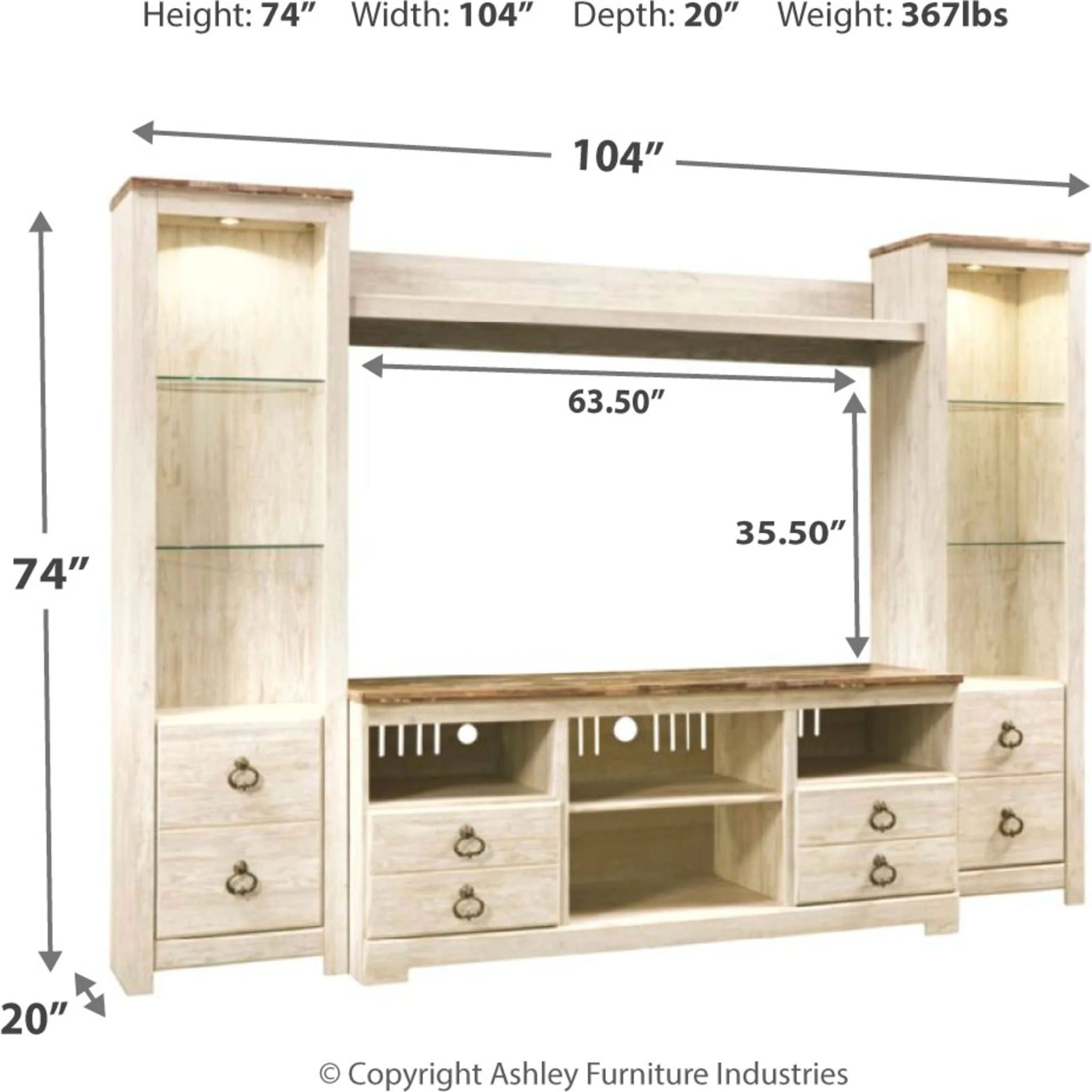 Willowton 4 Piece Entertainment Unit - Image 5