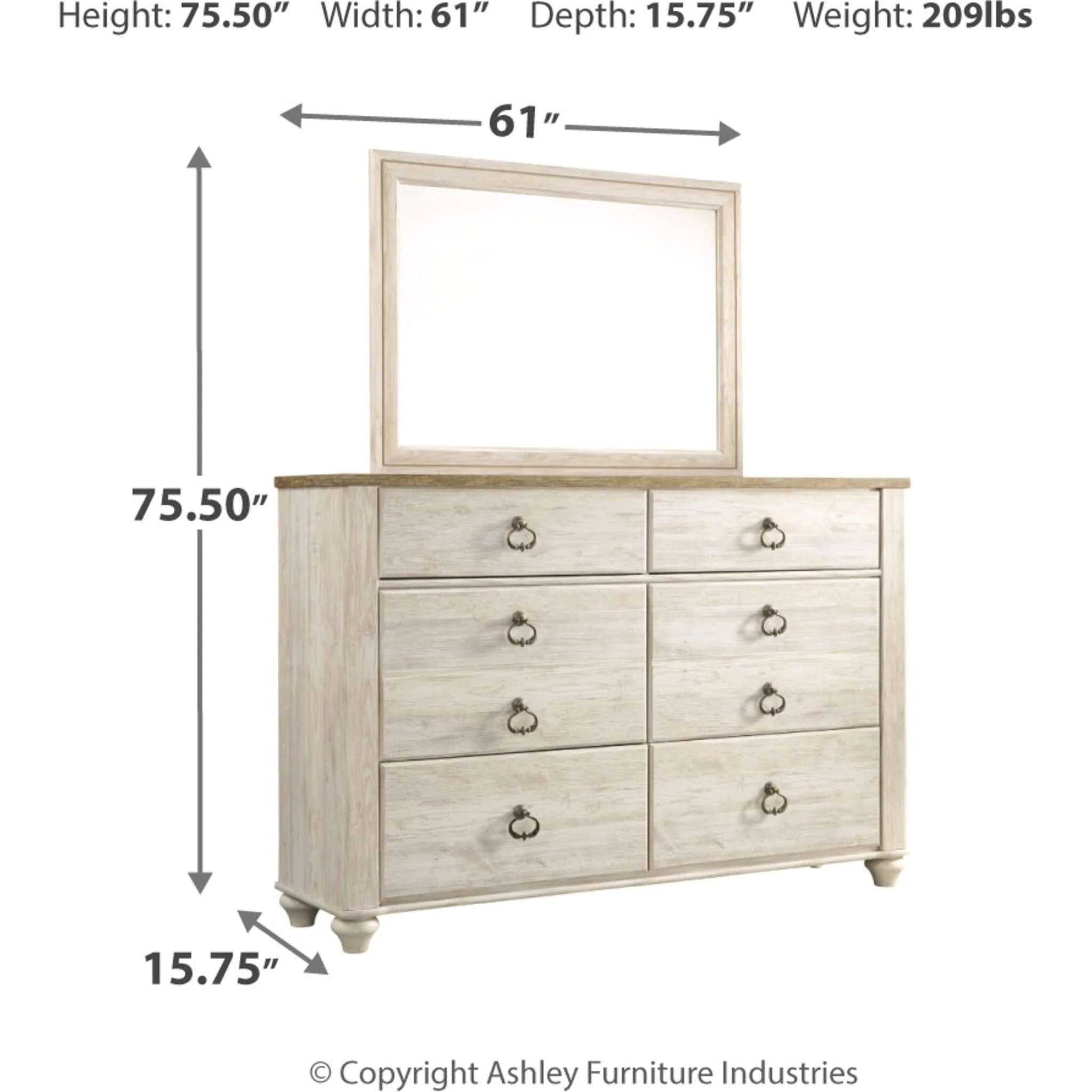 Willowton 5 Piece Bunk Bed Bedroom - Image 9