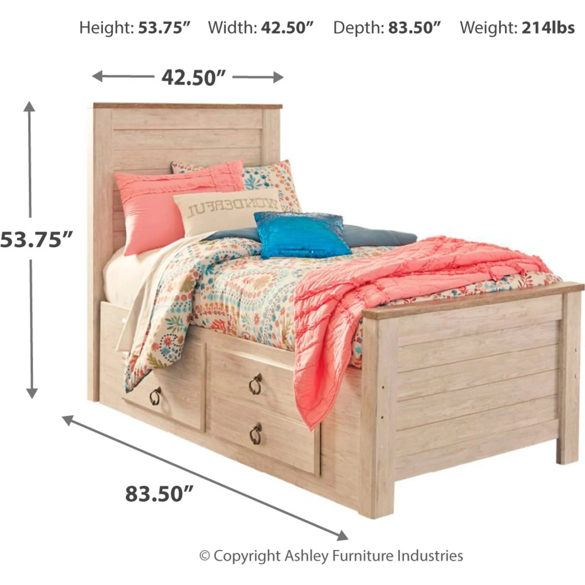 Willowton 5 Piece Bunk Bed Bedroom - Image 9