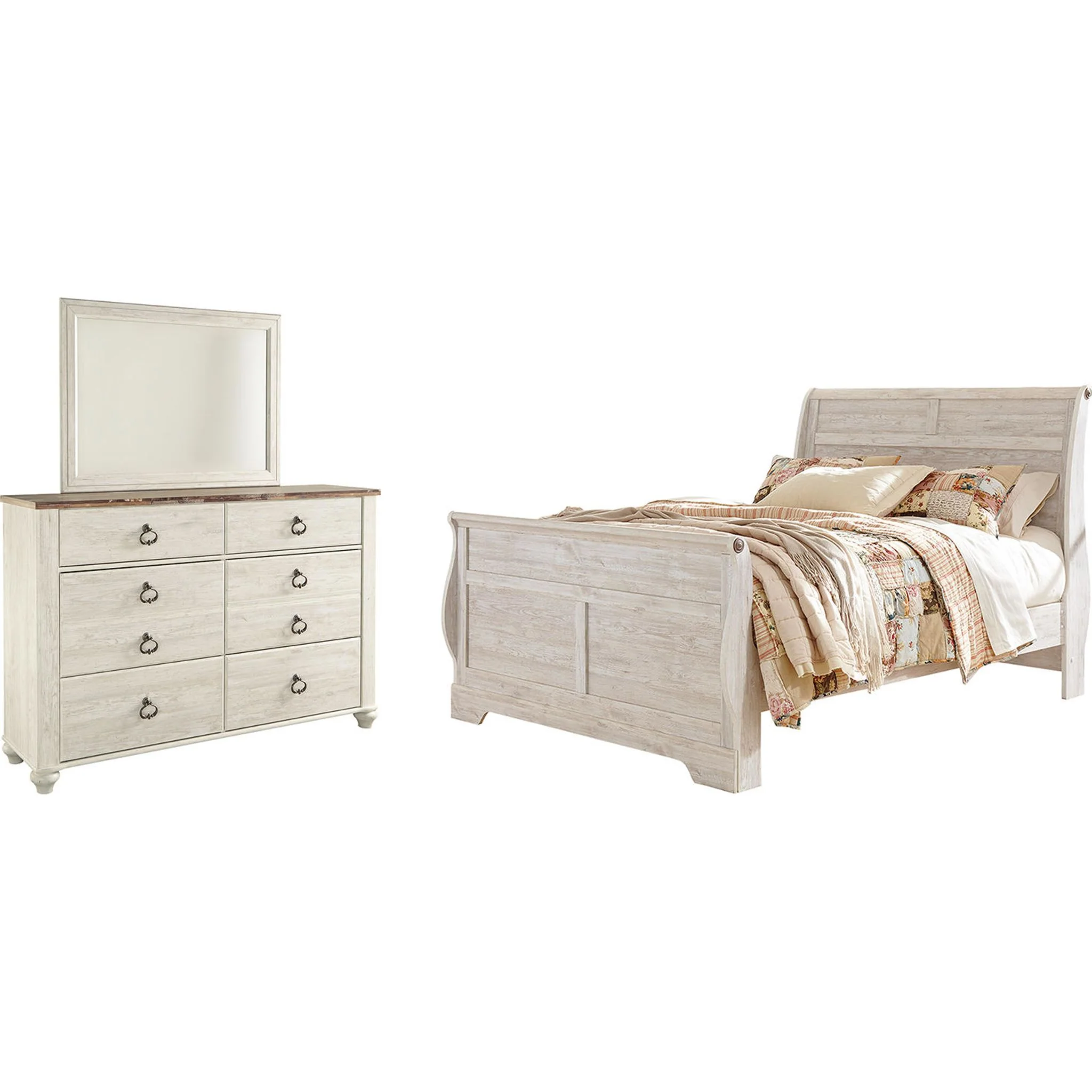 Willowton 5 Piece Sleigh Bedroom - Image 2
