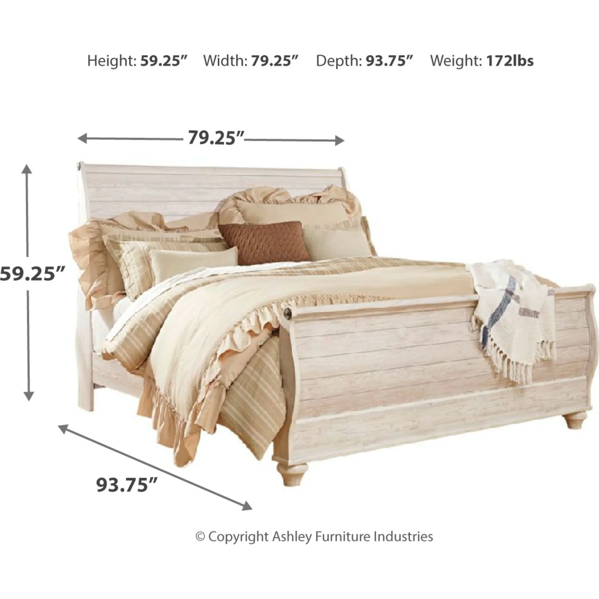 Willowton 5 Piece Sleigh Bedroom - Image 28
