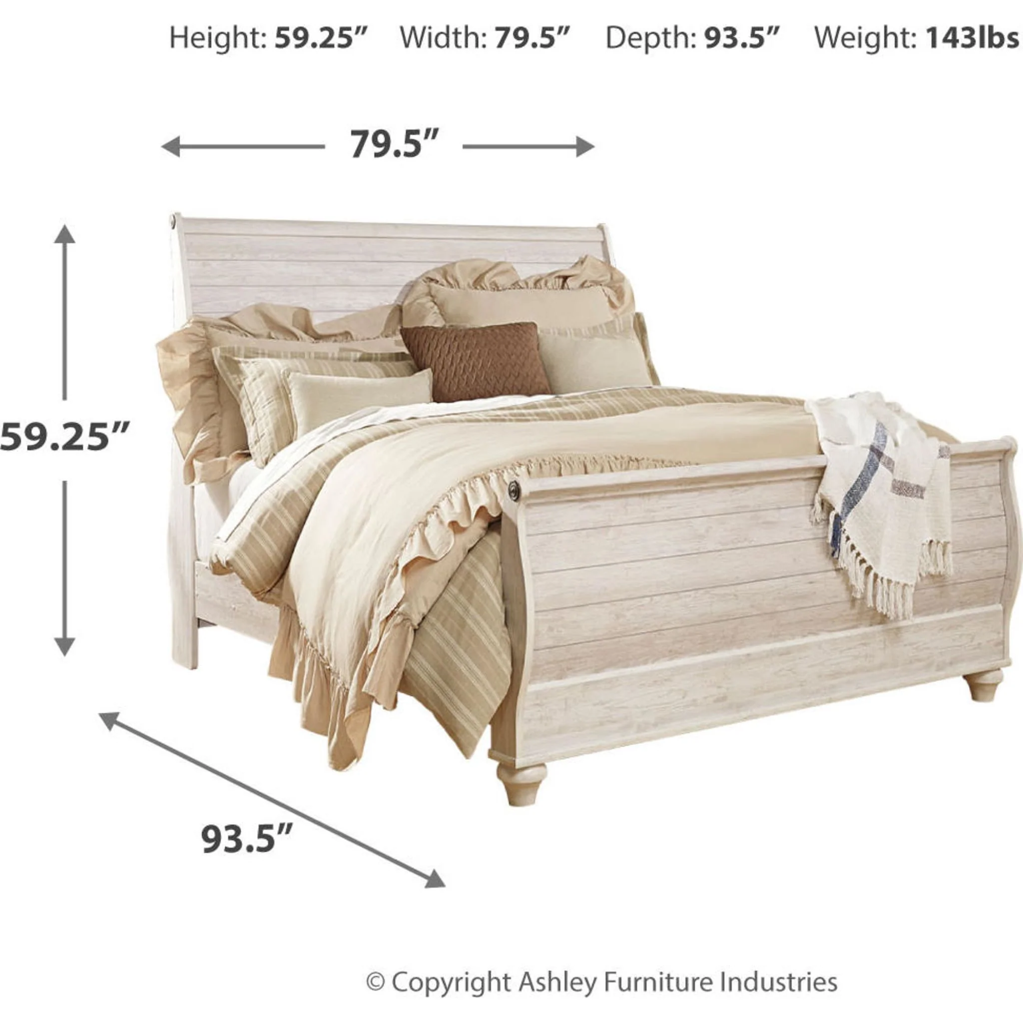 Willowton 5 Piece Sleigh Bedroom - Image 34