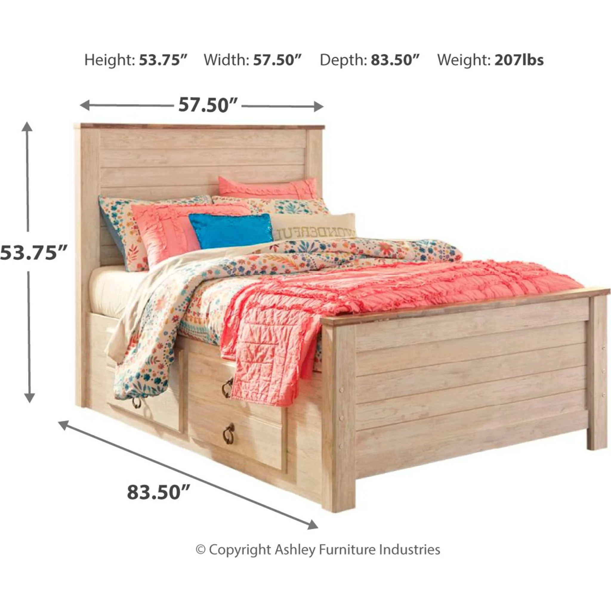 Willowton Bed with 2 Drawer Storage - Image 4