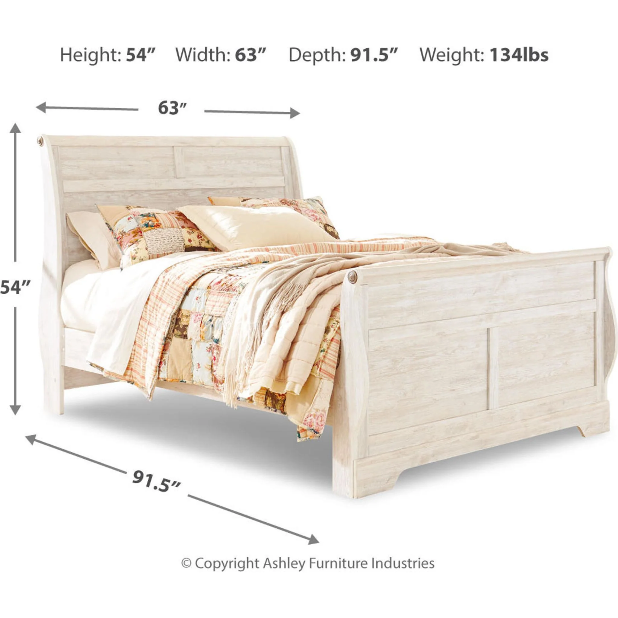 Willowton Sleigh Bed - Image 3