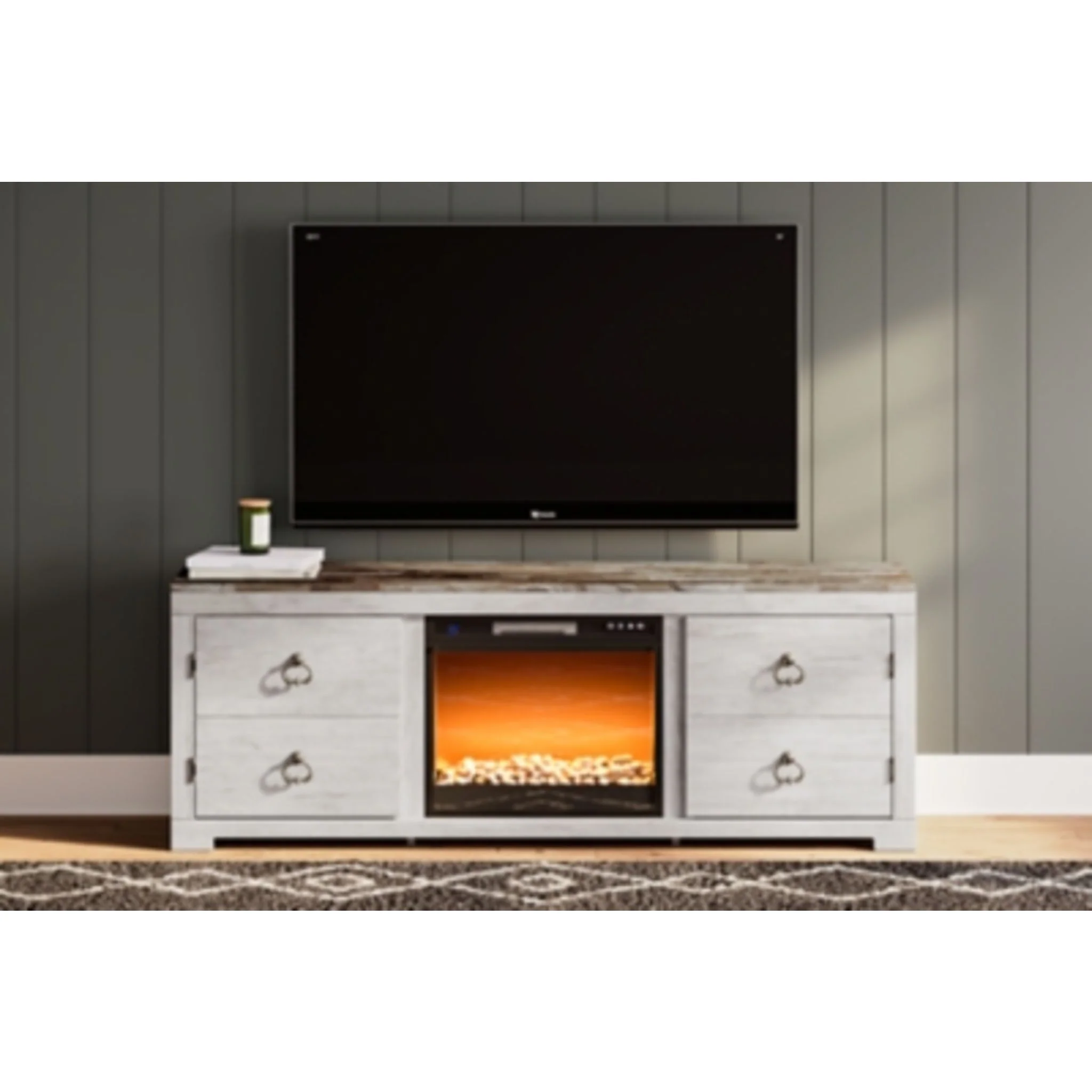 Willowton TV Stand with Fireplace - Image 6